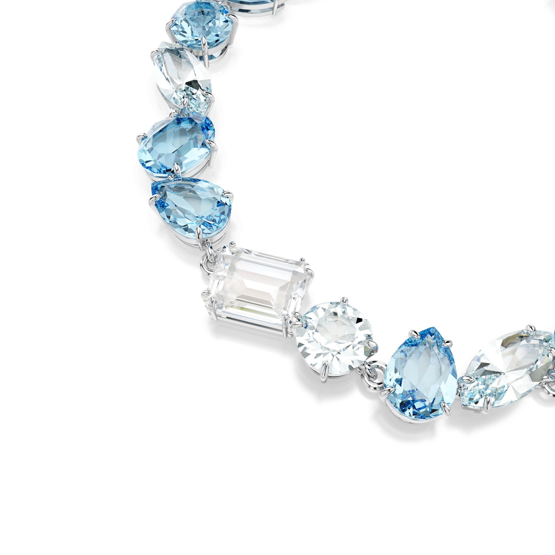 Gema bracelet, Mixed cuts, Blue, Rhodium plated 5666018