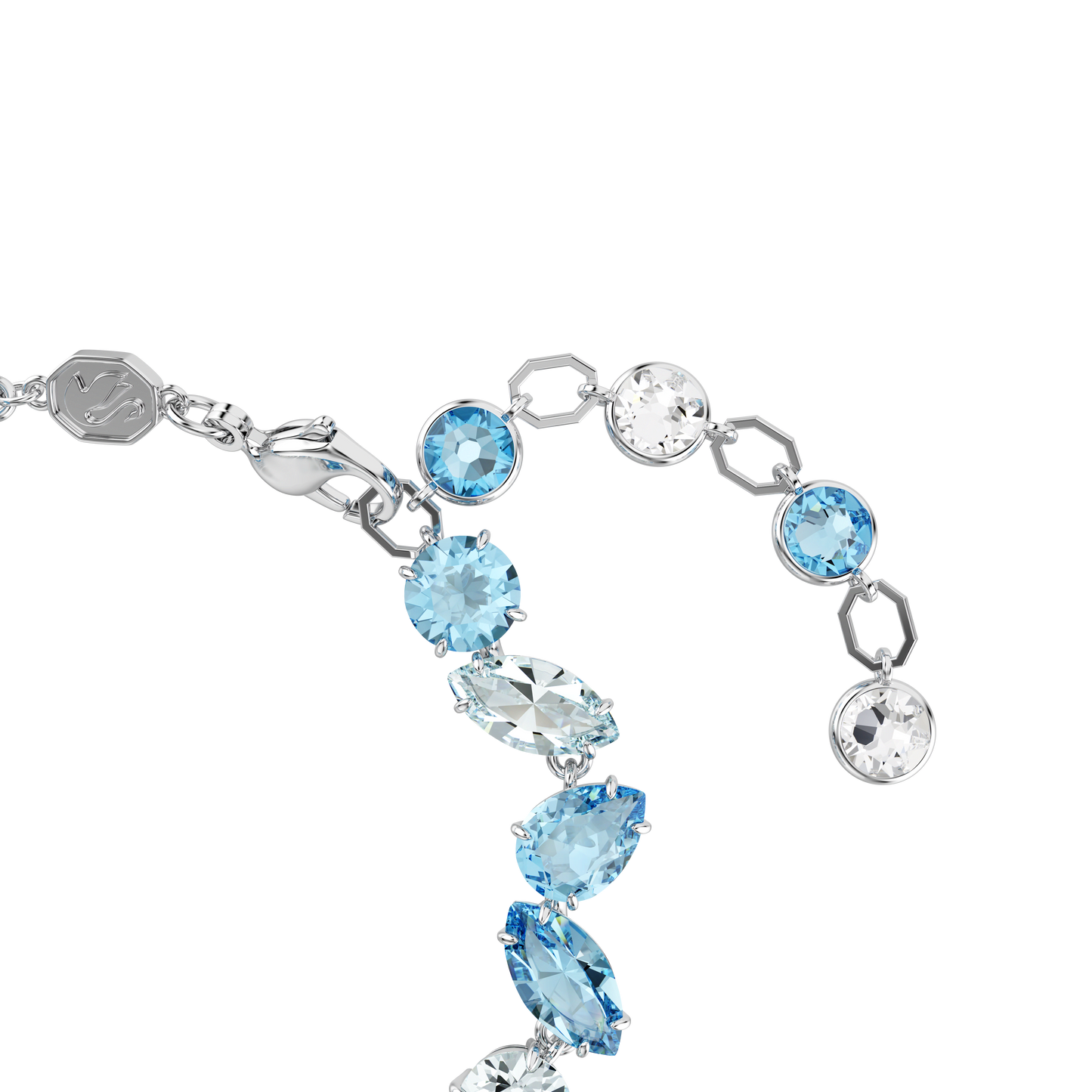 Gema bracelet, Mixed cuts, Blue, Rhodium plated 5666018