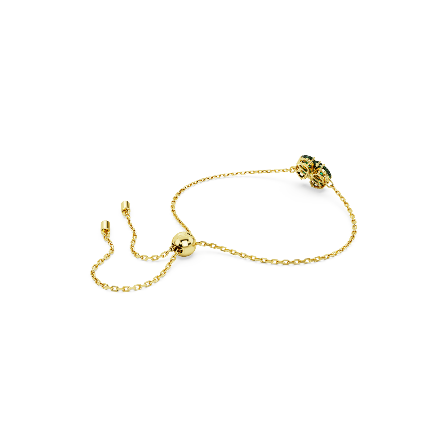 Idyllia bracelet, Mixed cuts, Clover, Green, Gold-tone plated 5666585