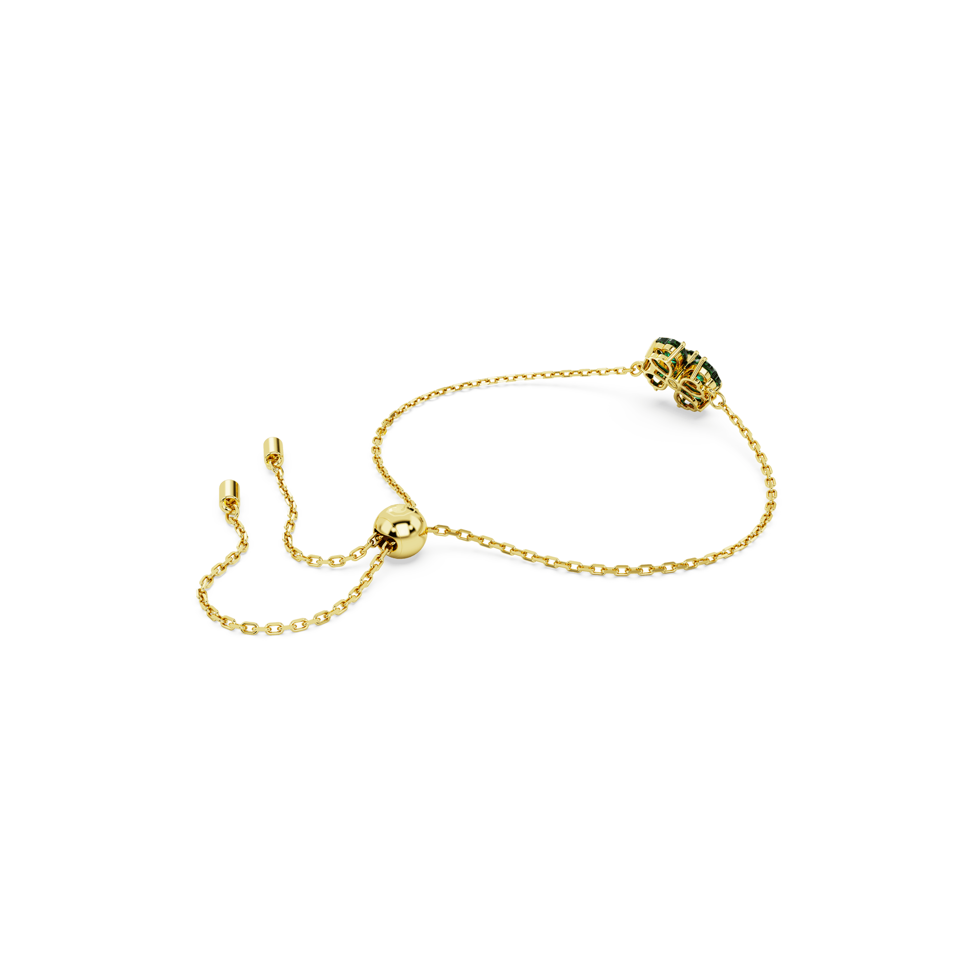 Idyllia bracelet, Mixed cuts, Clover, Green, Gold-tone plated 5666585