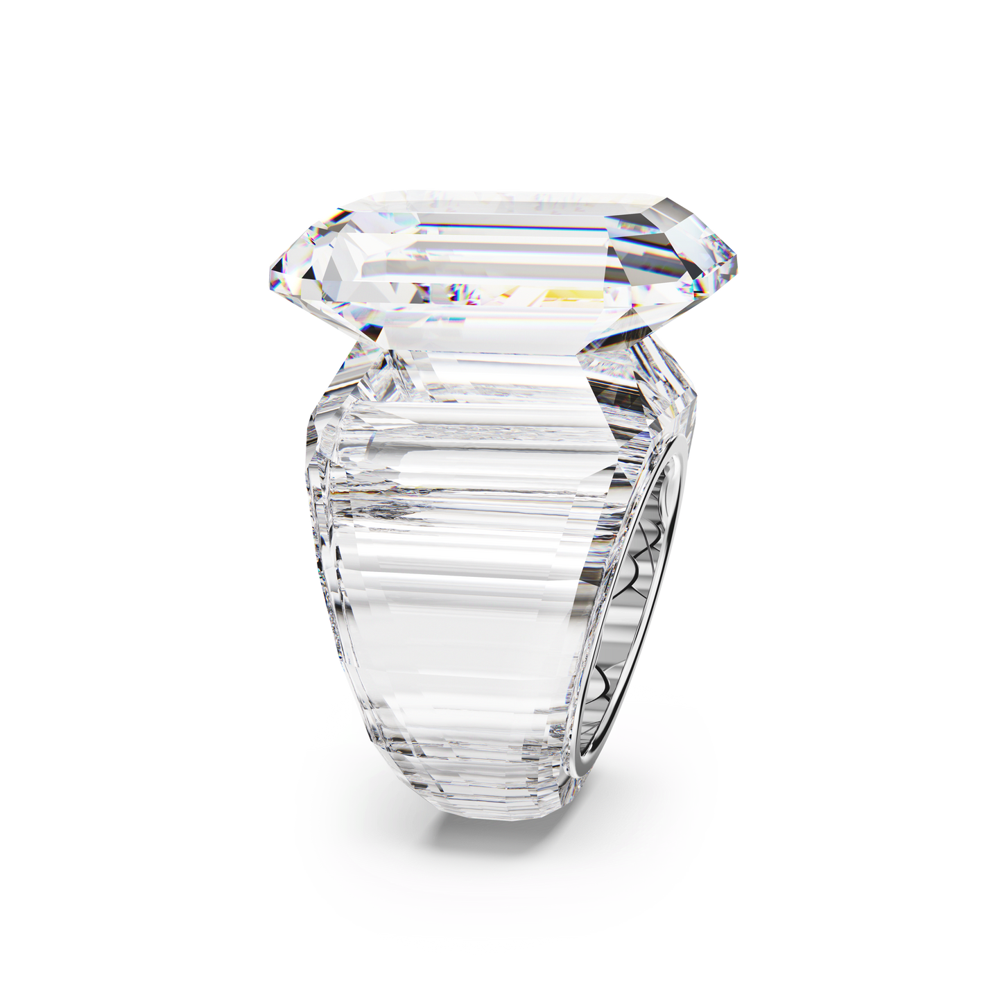 Lucent cocktail ring, Octagon cut, White 5666587