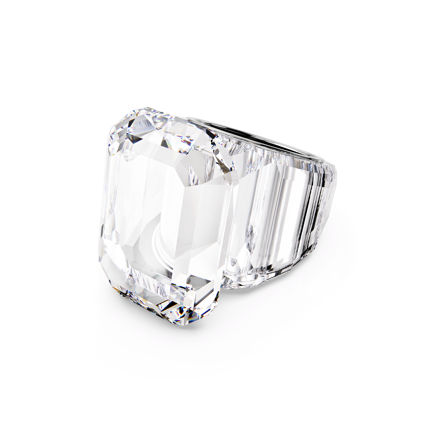 Lucent cocktail ring, Octagon cut, White 5666589