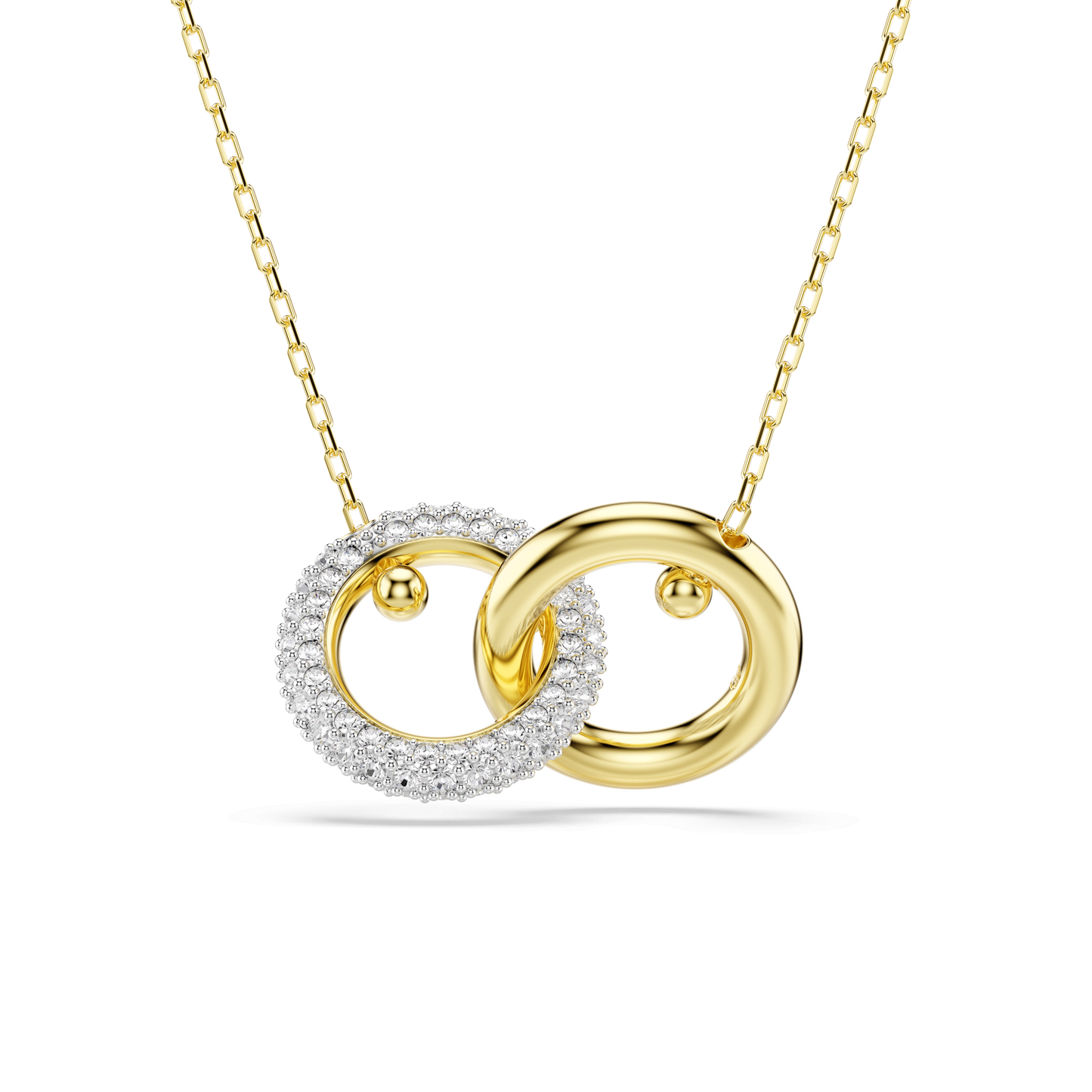 Dextera pendant, Interlocking loop, White, Gold-tone plated 5668820