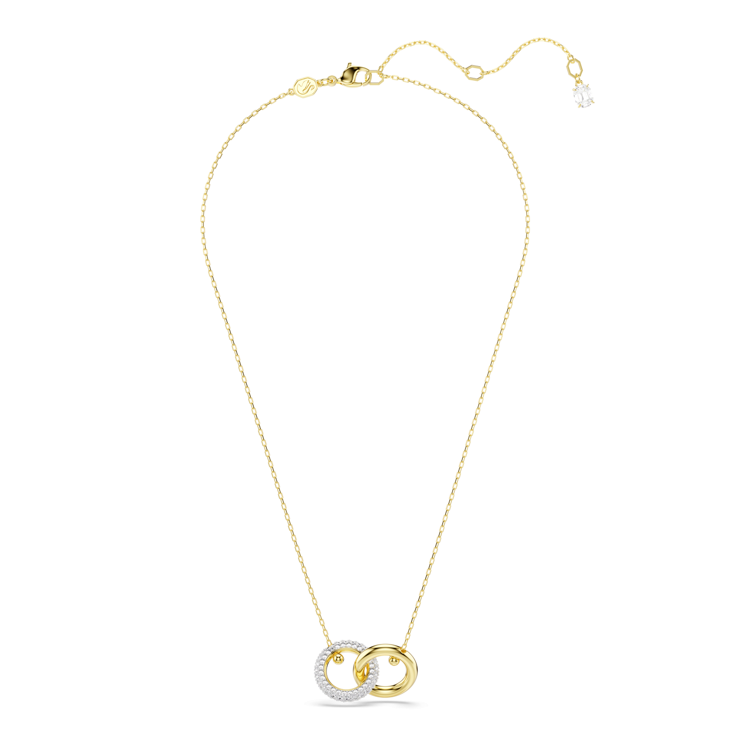 Dextera pendant, Interlocking loop, White, Gold-tone plated 5668820