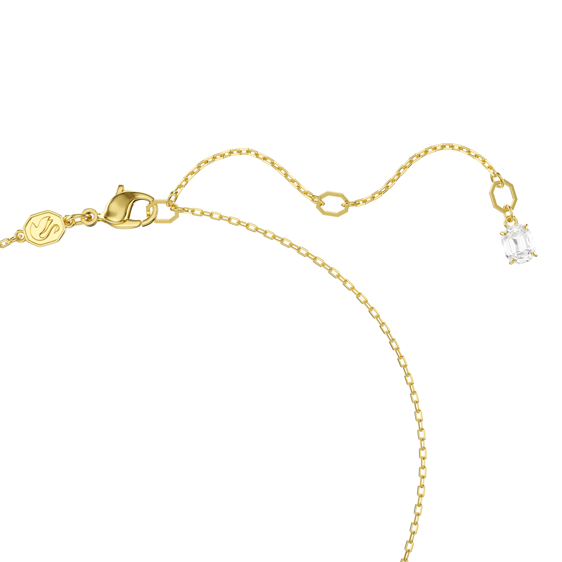 Dextera pendant, Interlocking loop, White, Gold-tone plated 5668820
