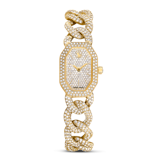 Dextera chain watch, Swiss Made, Crystal bracelet, Gold tone, Gold-tone finish 5668854