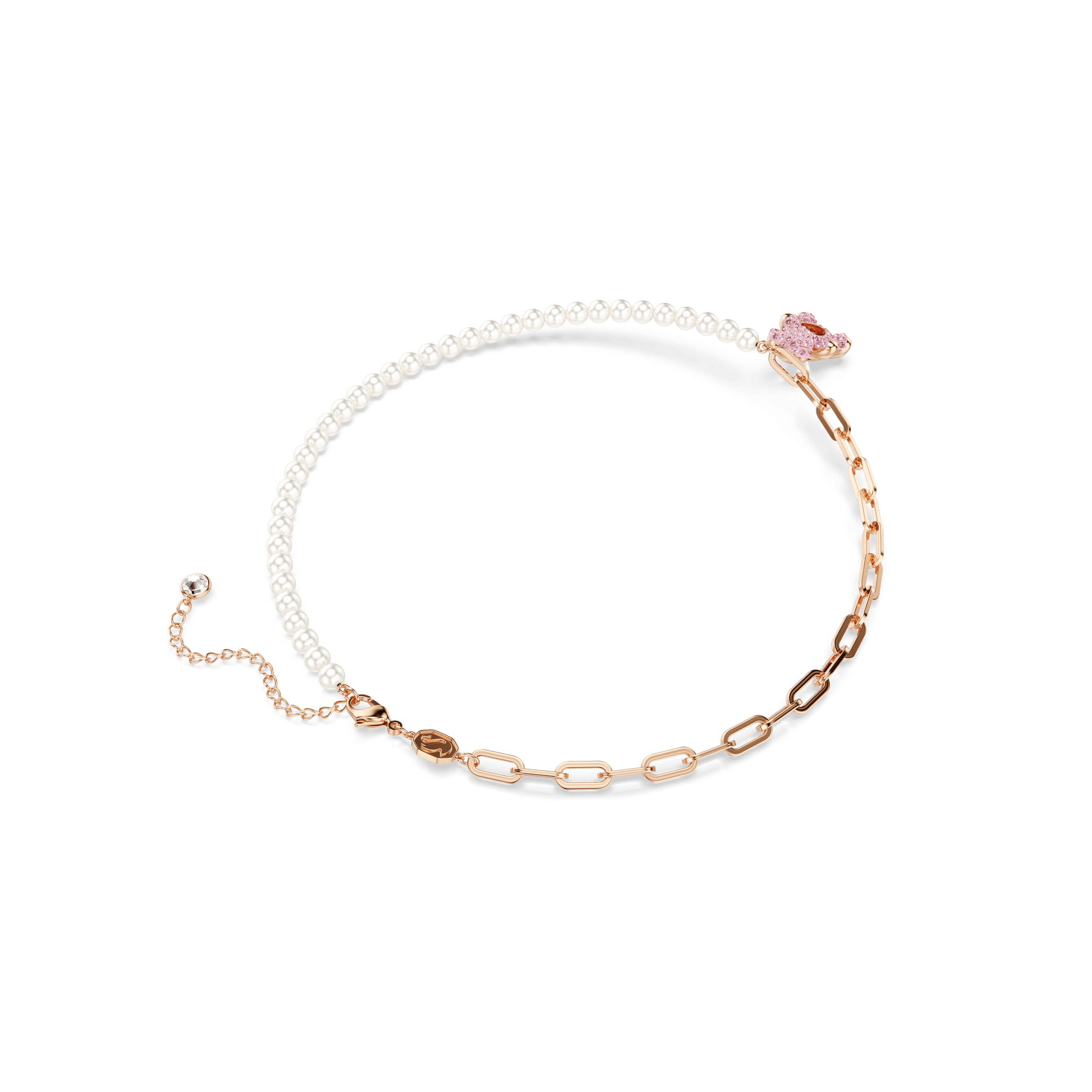 Teddy pendant, Crystal pearl, Bear, Pink, Rose gold-tone plated 5669166