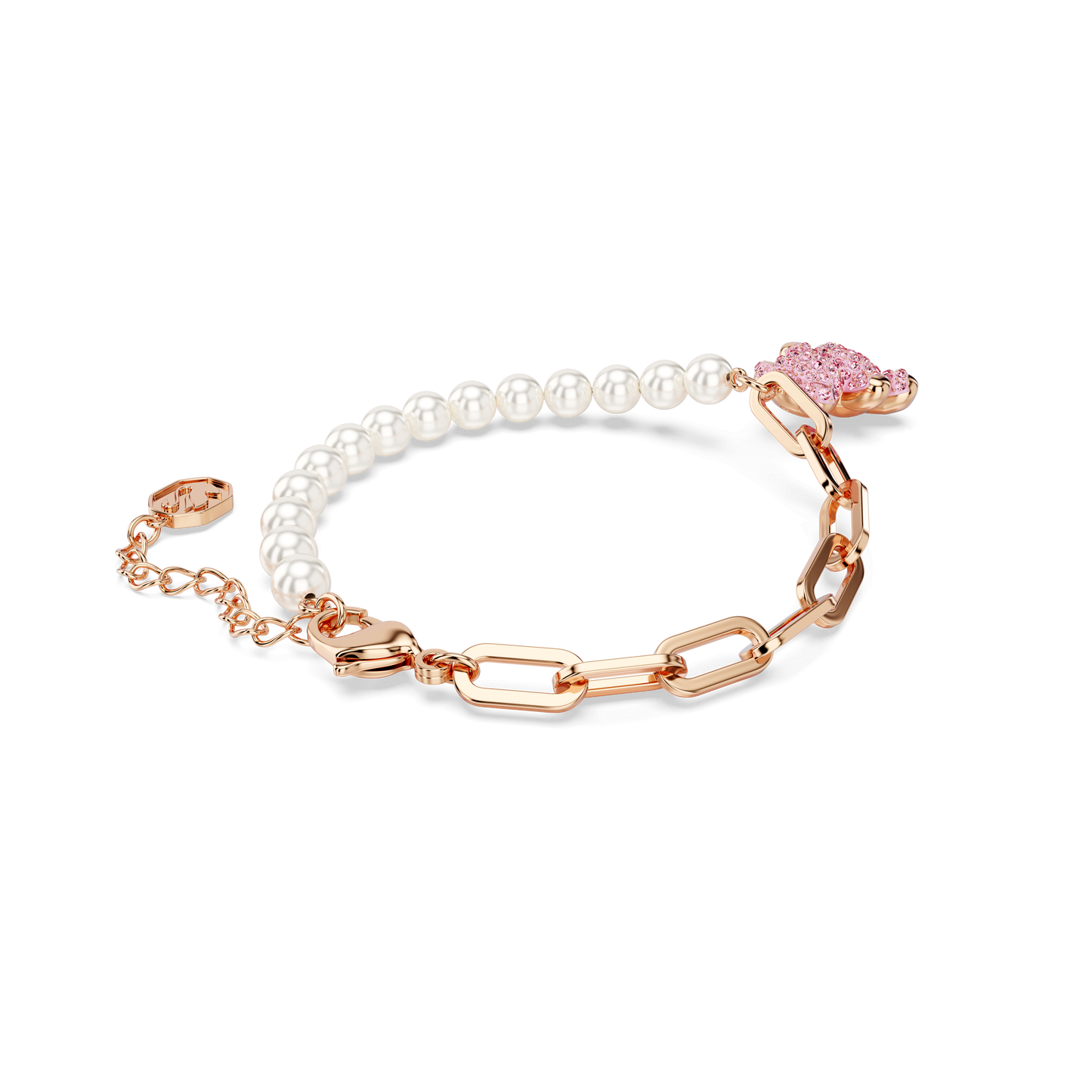 Teddy bracelet, Crystal pearl, Bear, Pink, Rose gold-tone plated 5669169