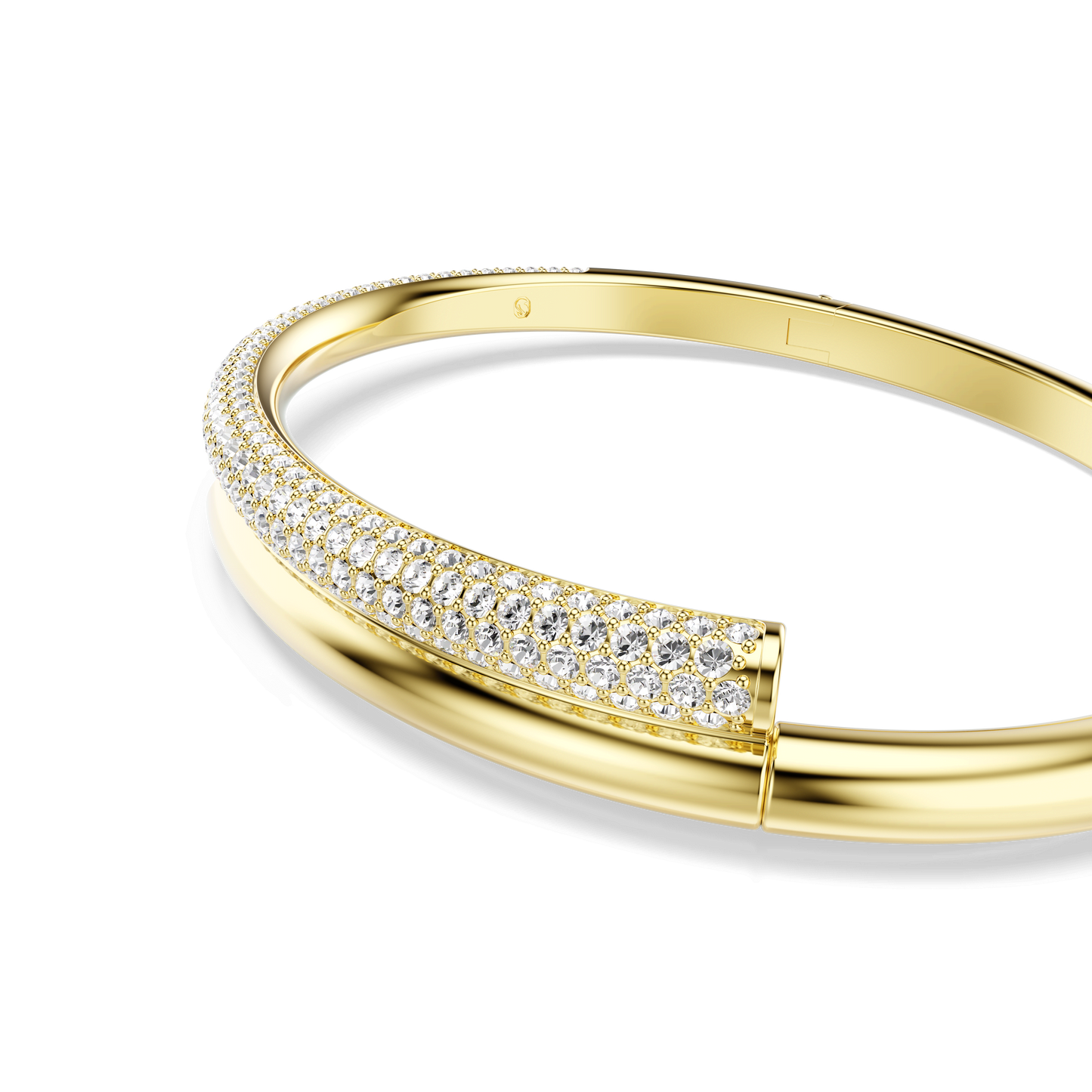 Dextera bangle, Magnetic closure, White, Gold-tone plated 5669498