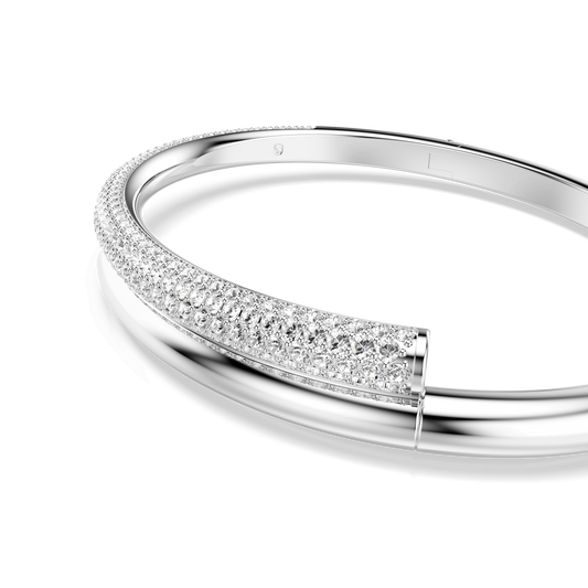 Dextera bangle, Magnetic closure, White, Rhodium plated 5670252
