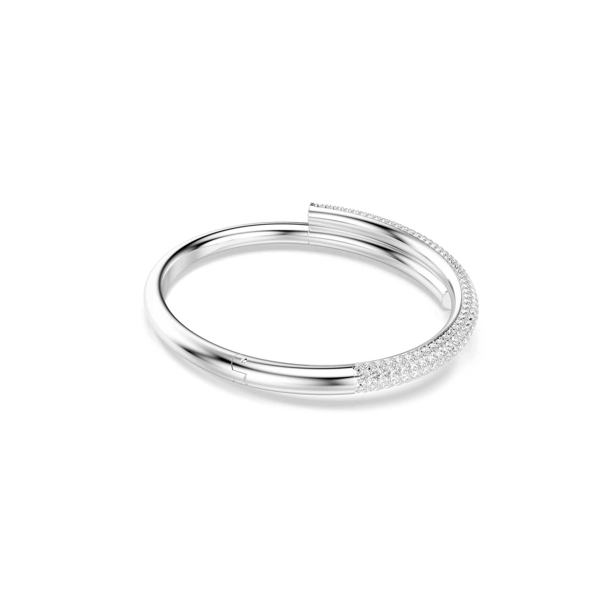 Dextera bangle, Magnetic closure, White, Rhodium plated 5670252