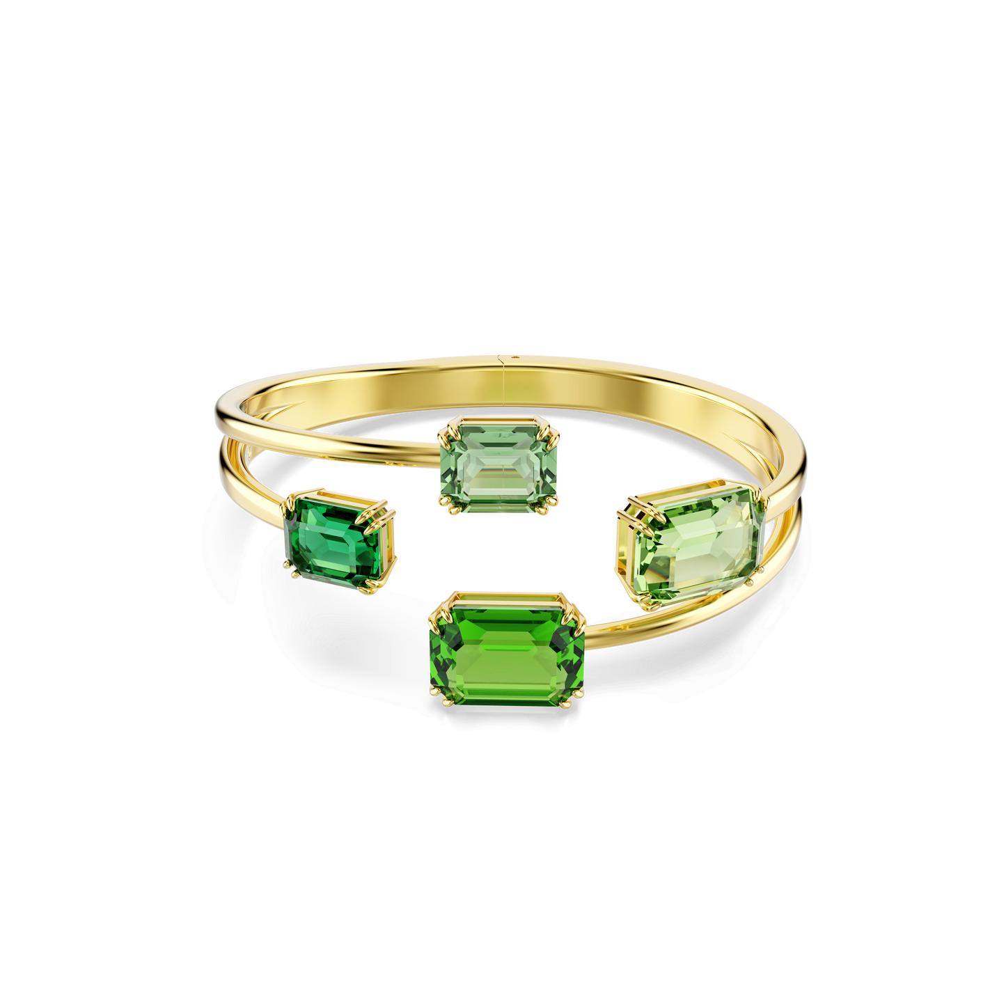 Millenia bangle, Octagon cut, Green, Gold-tone plated 5671246