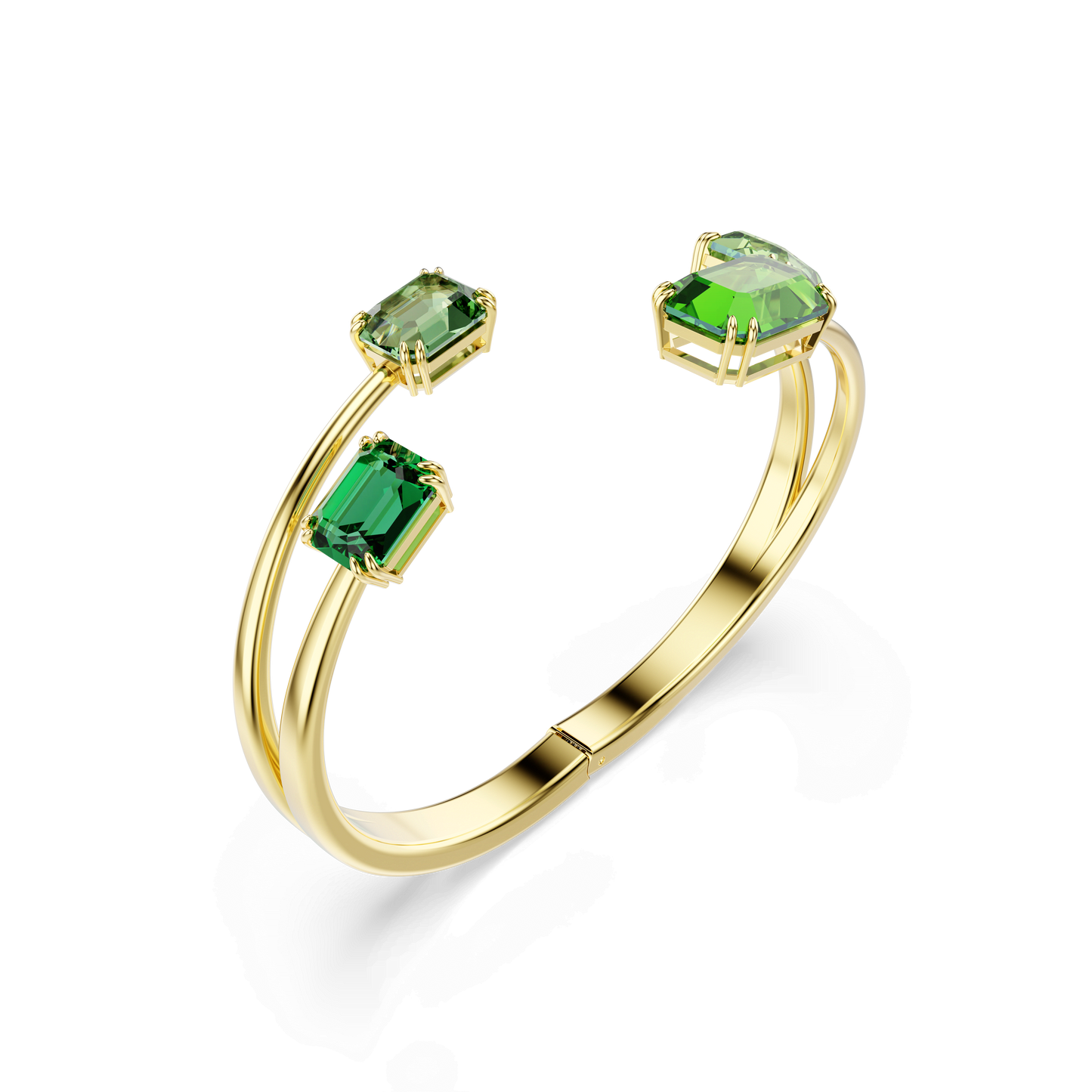 Millenia bangle, Octagon cut, Green, Gold-tone plated 5671246