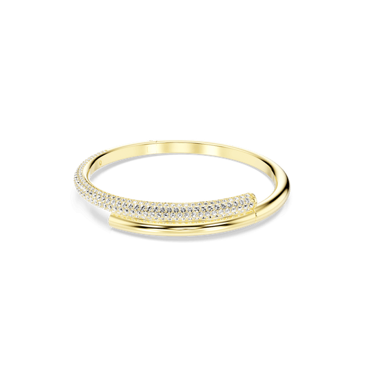 Dextera bangle, Magnetic closure, White, Gold-tone plated 5674979