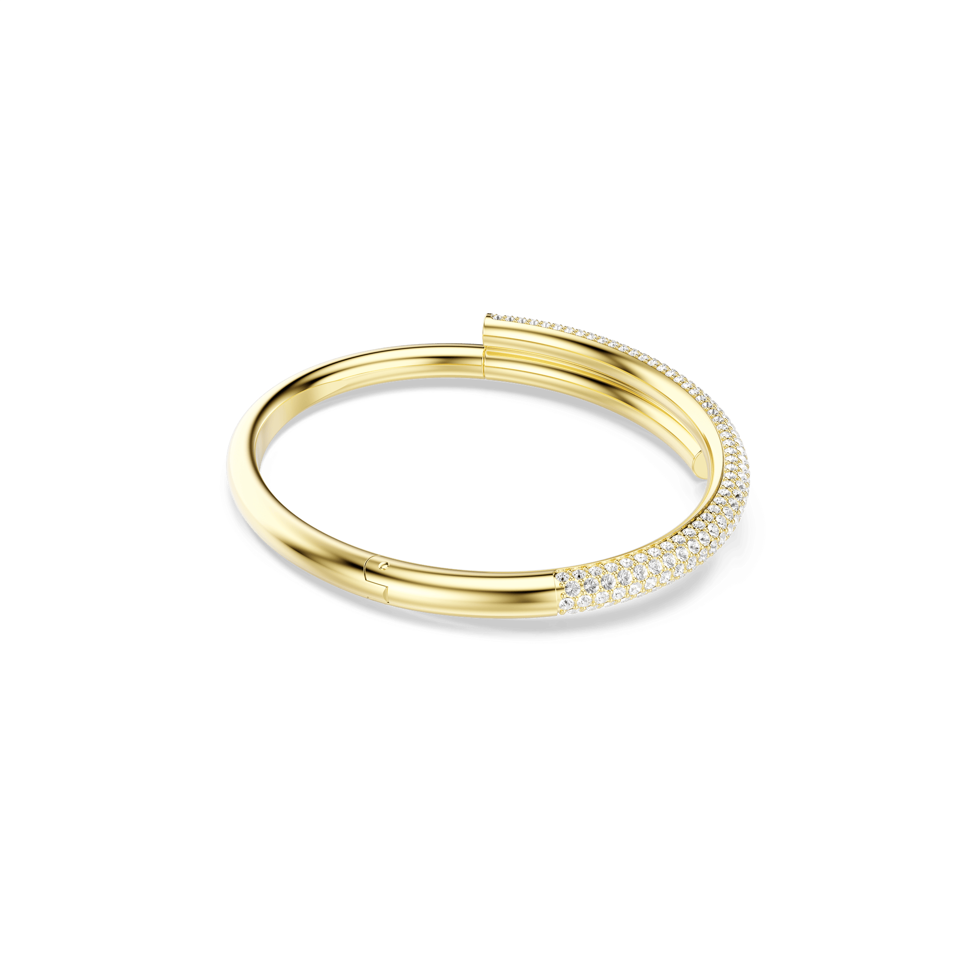 Dextera bangle, Magnetic closure, White, Gold-tone plated 5674979