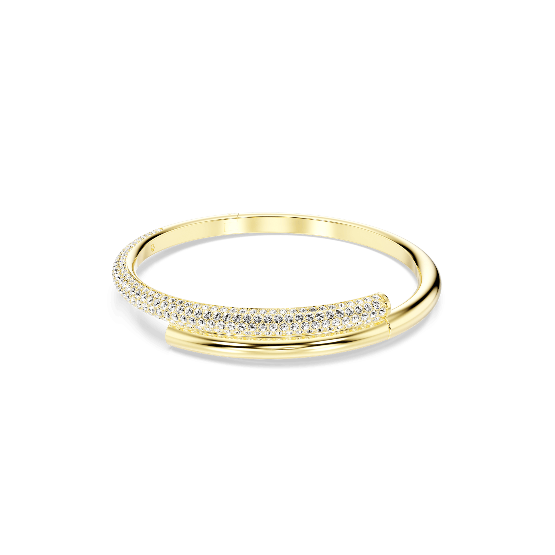 Dextera bangle, Magnetic closure, White, Gold-tone plated 5674980
