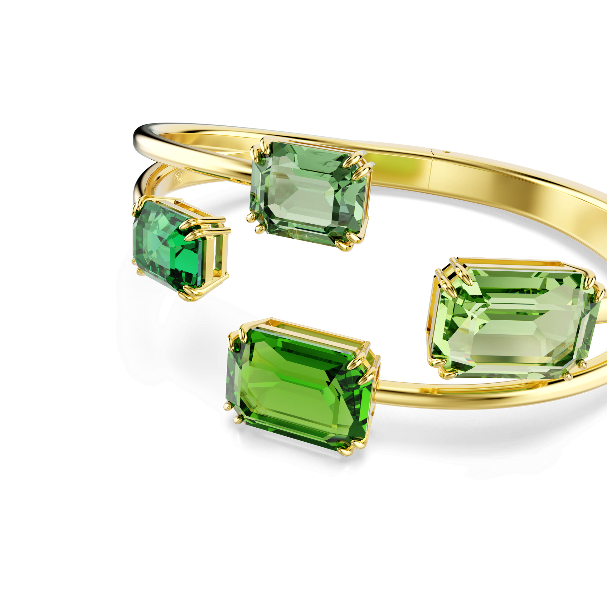 Millenia bangle, Octagon cut, Green, Gold-tone plated 5674995
