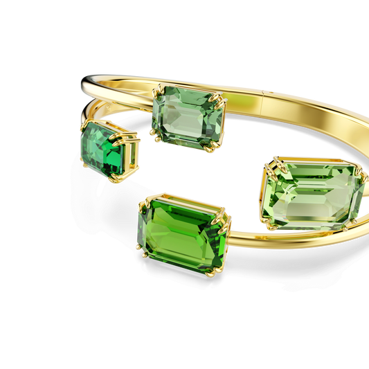 Millenia bangle, Octagon cut, Green, Gold-tone plated 5674995