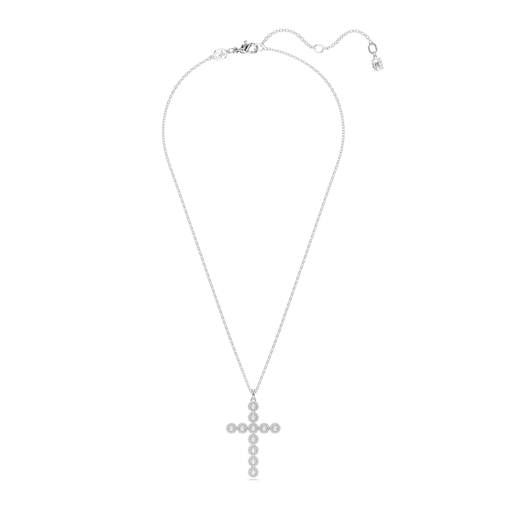 Insigne pendant, Mixed cuts, Cross, White, Rhodium plated 5675573