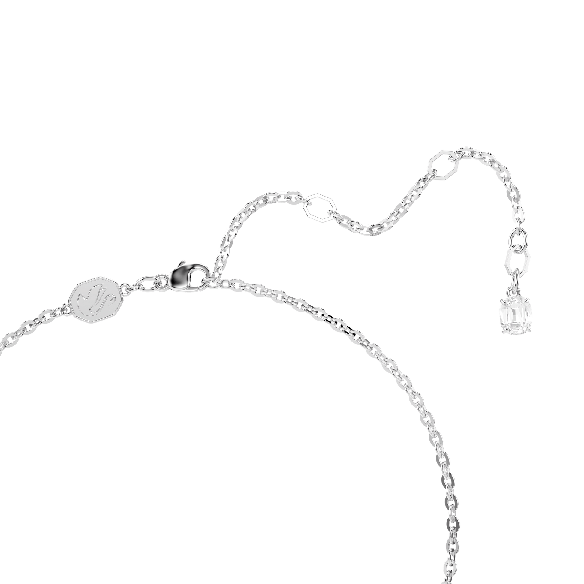 Insigne pendant, Pavé, Cross, White, Rhodium plated 5675577