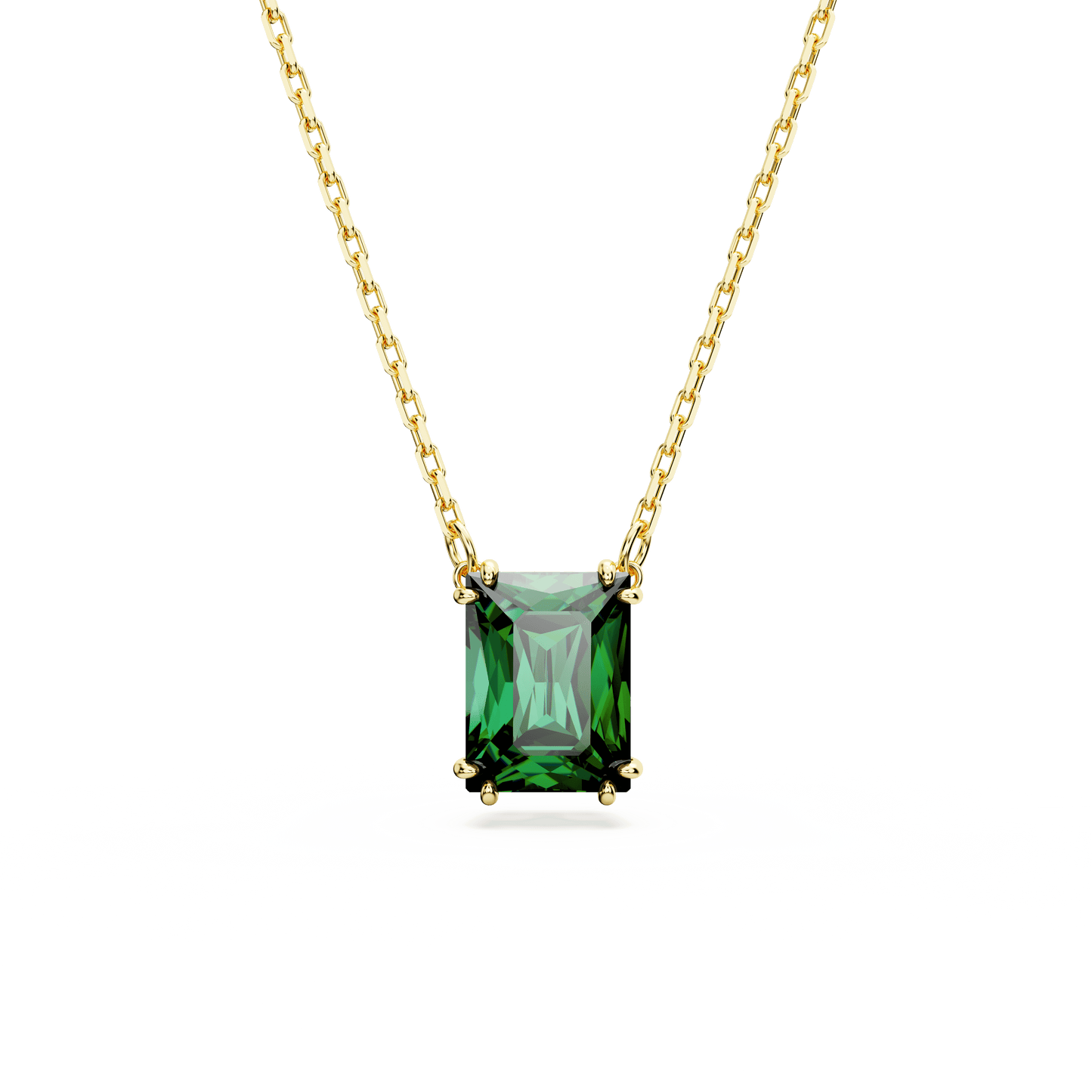 Stilla pendant, Rectangular cut, Green, Gold-tone plated 5677141