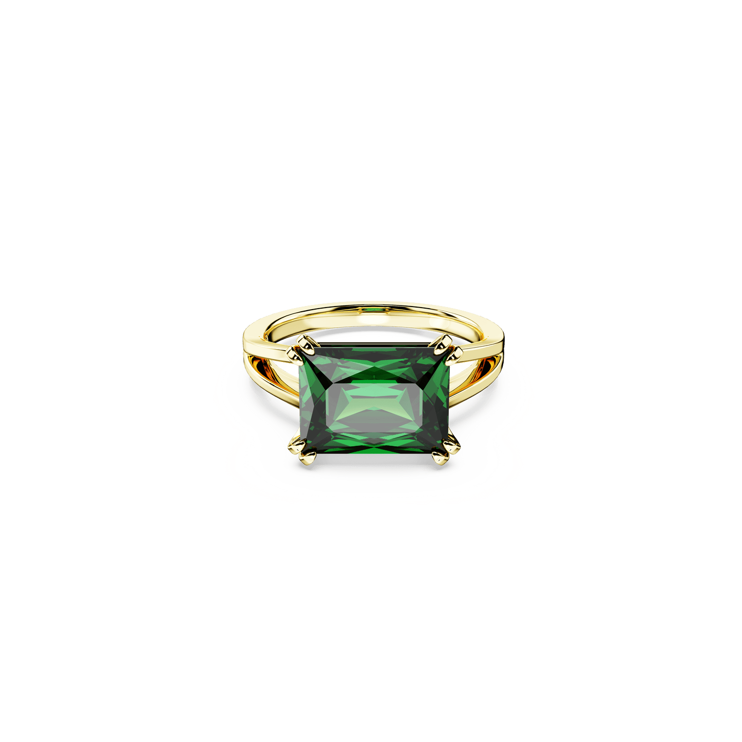 Stilla cocktail ring, Rectangular cut, Green, Gold-tone plated 5677147