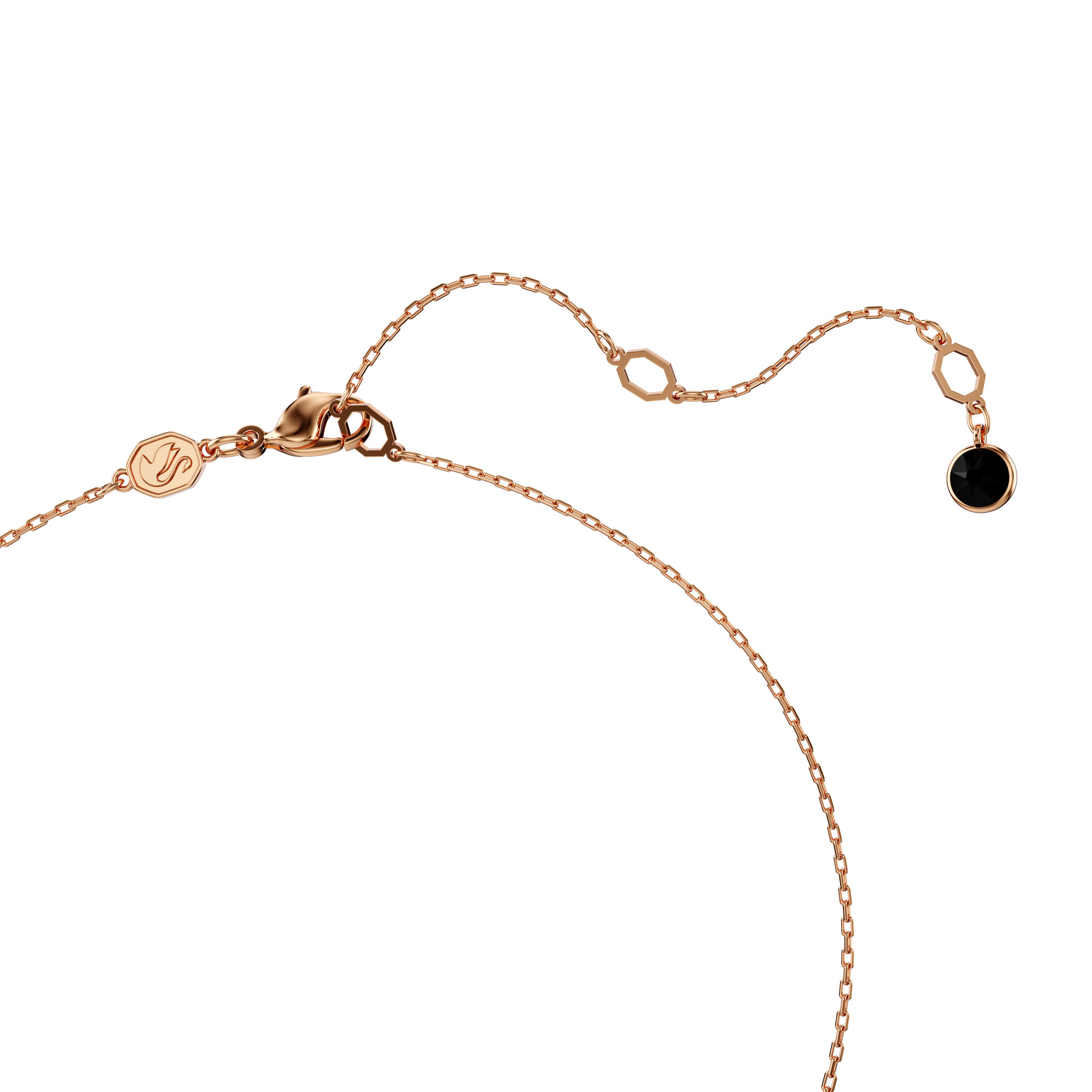 Swan pendant, Swan, Black, Rose gold-tone plated 5678045
