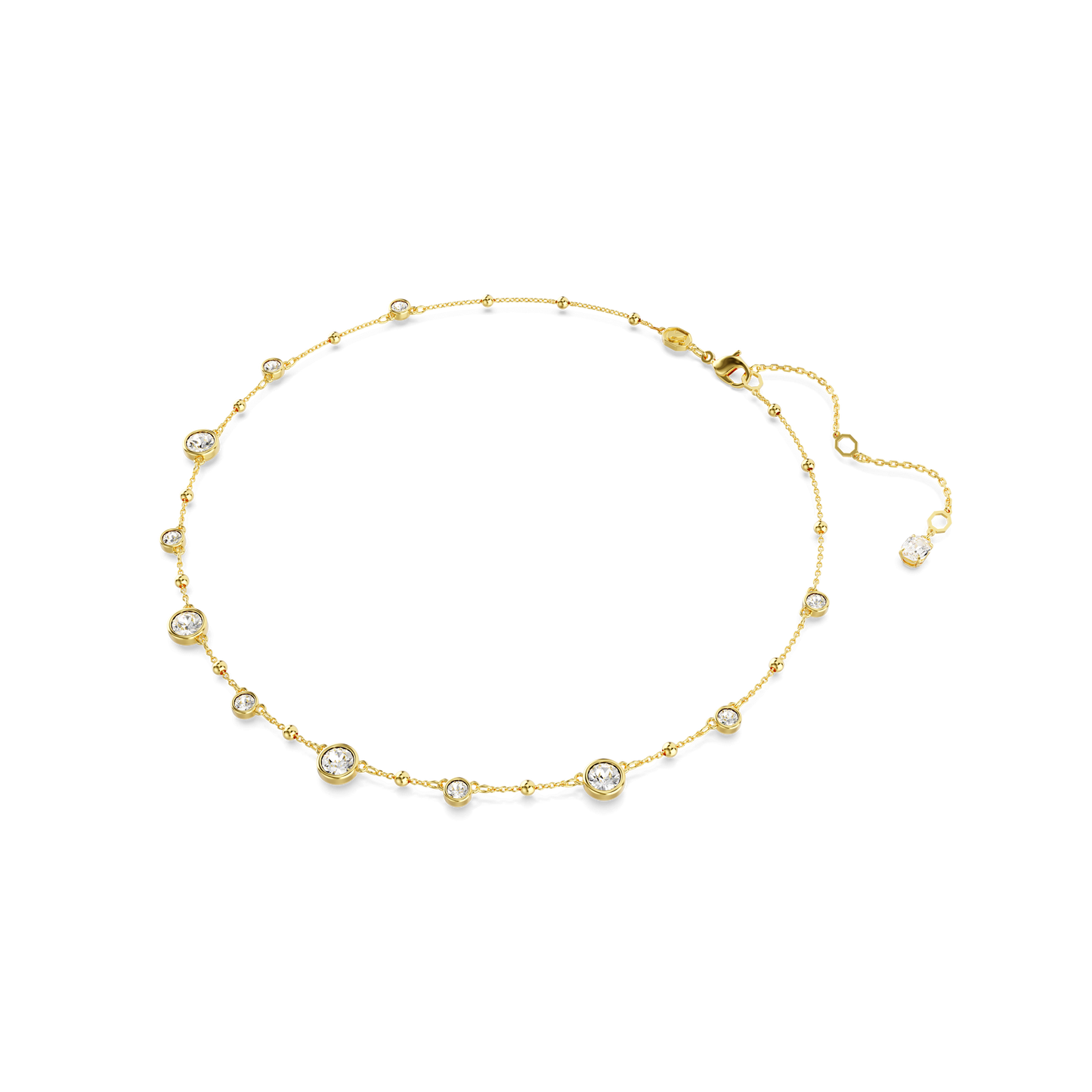 Imber necklace, Round cut, Scattered design, White, Gold-tone plated 5680090