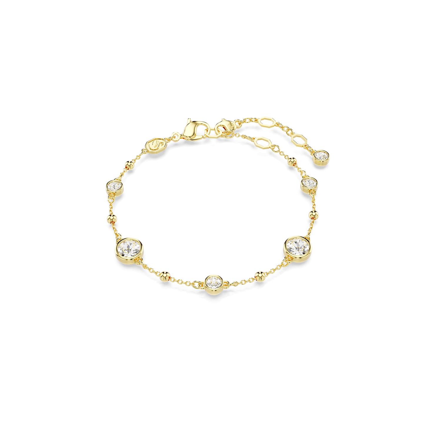 Imber bracelet, Round cut, Scattered design, White, Gold-tone plated 5680094