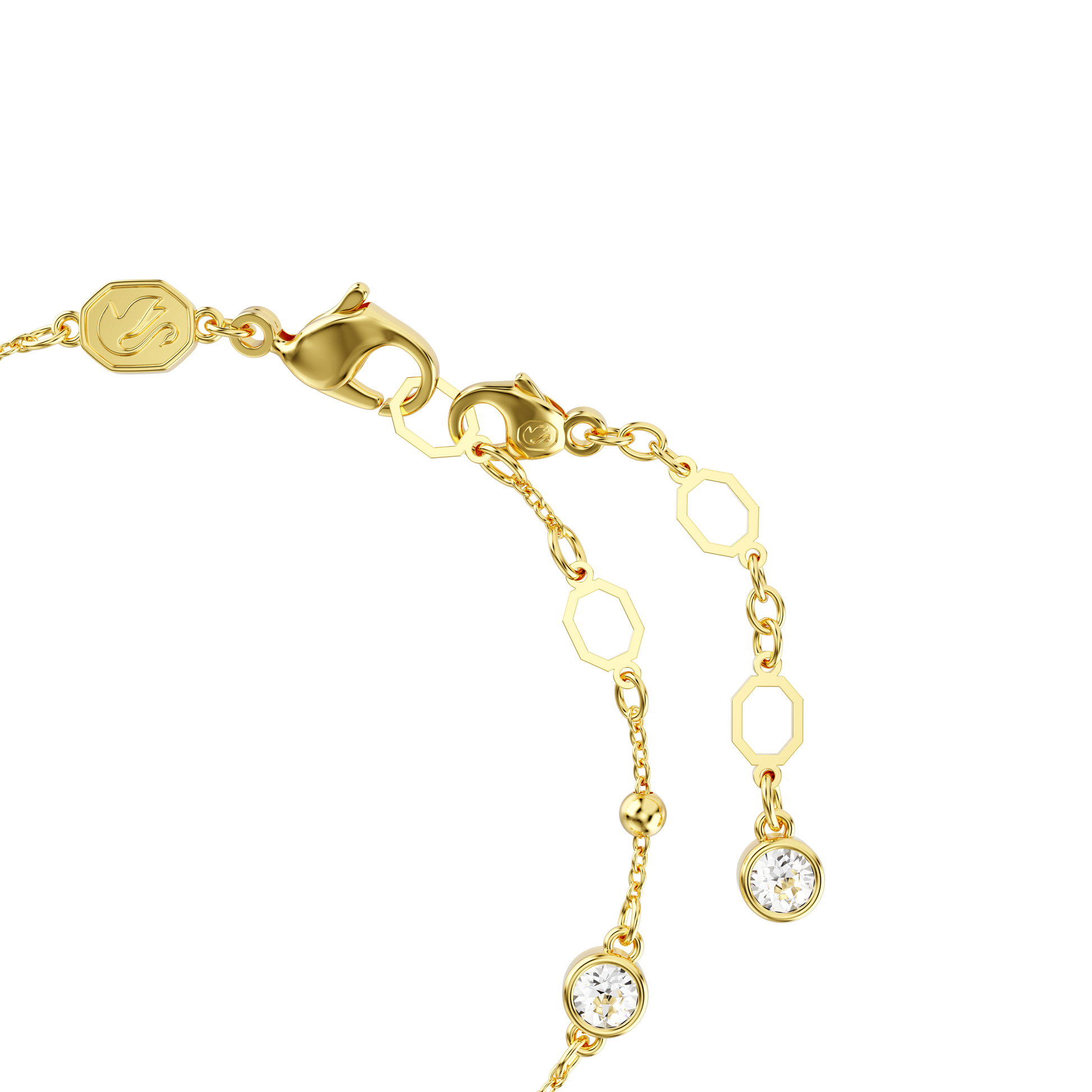 Imber bracelet, Round cut, Scattered design, White, Gold-tone plated 5680094