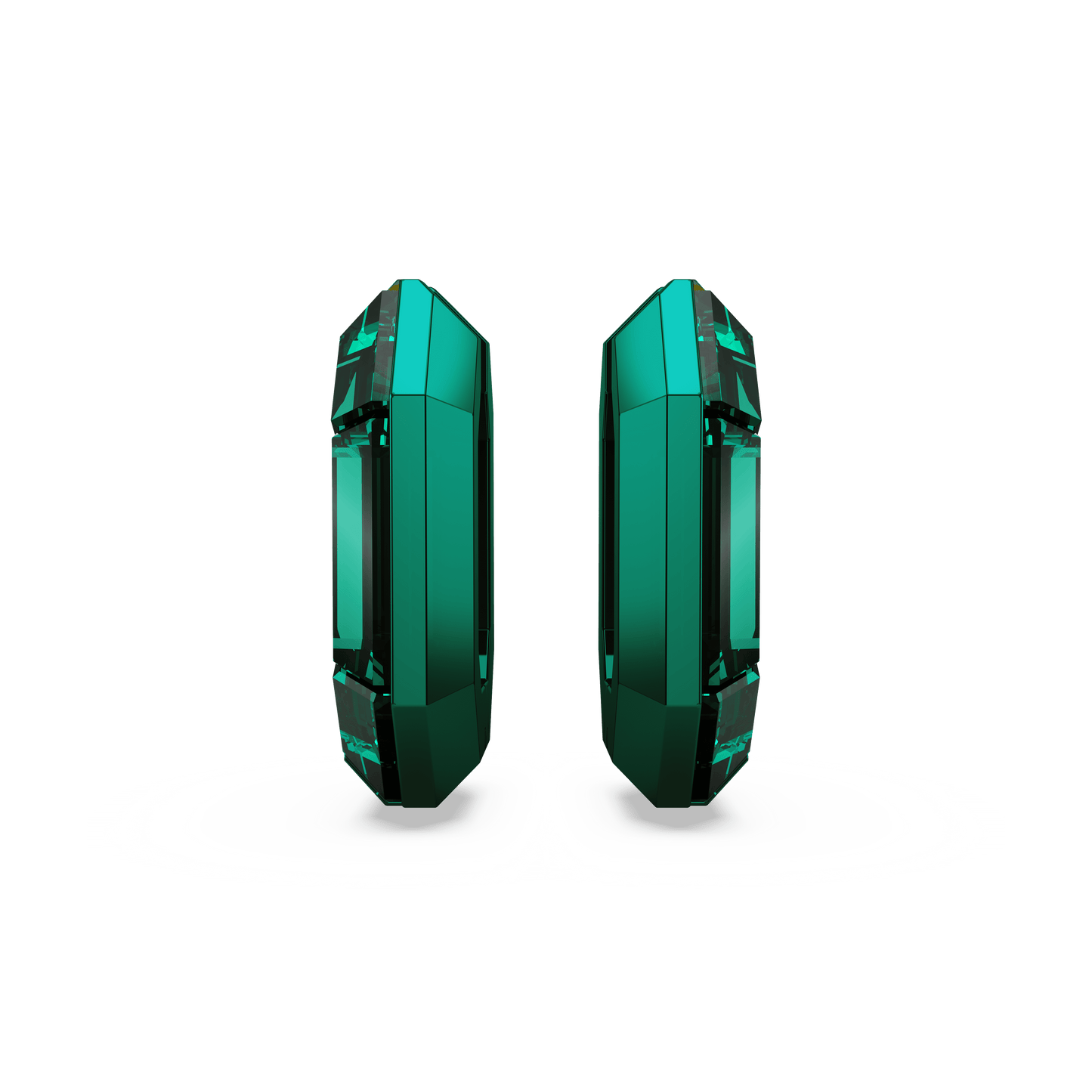 Lucent hoop earrings, Octagon shape, Small, Green 5680786