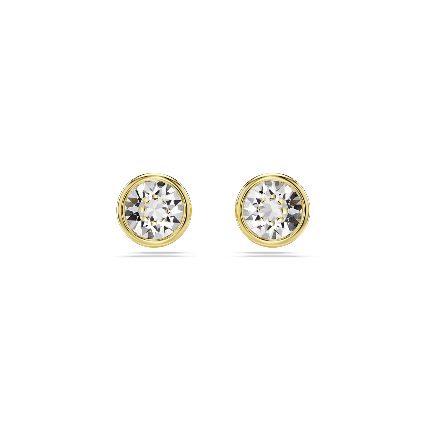 Imber stud earrings, Round cut, White, Gold-tone plated 5681552