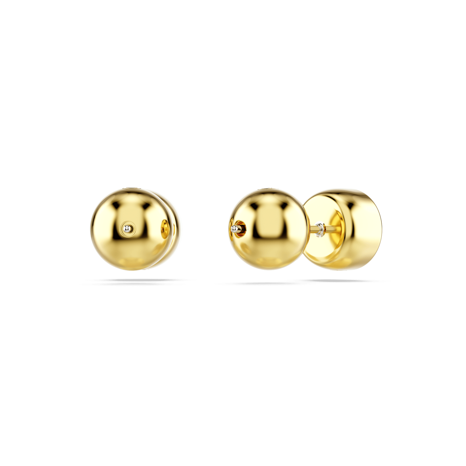 Imber stud earrings, Round cut, White, Gold-tone plated 5681552