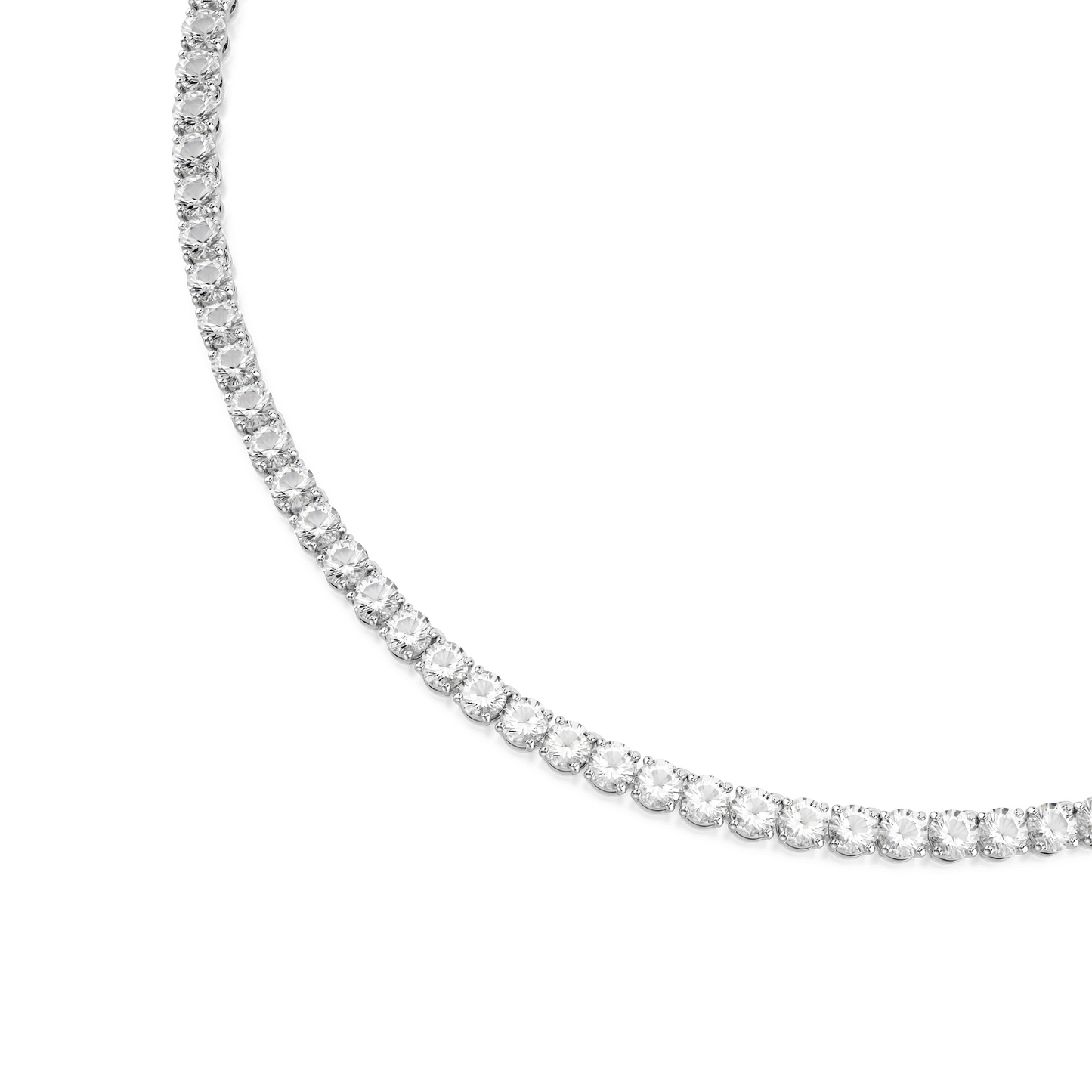 Matrix Tennis necklace, Round cut, White, Rhodium plated 5681801