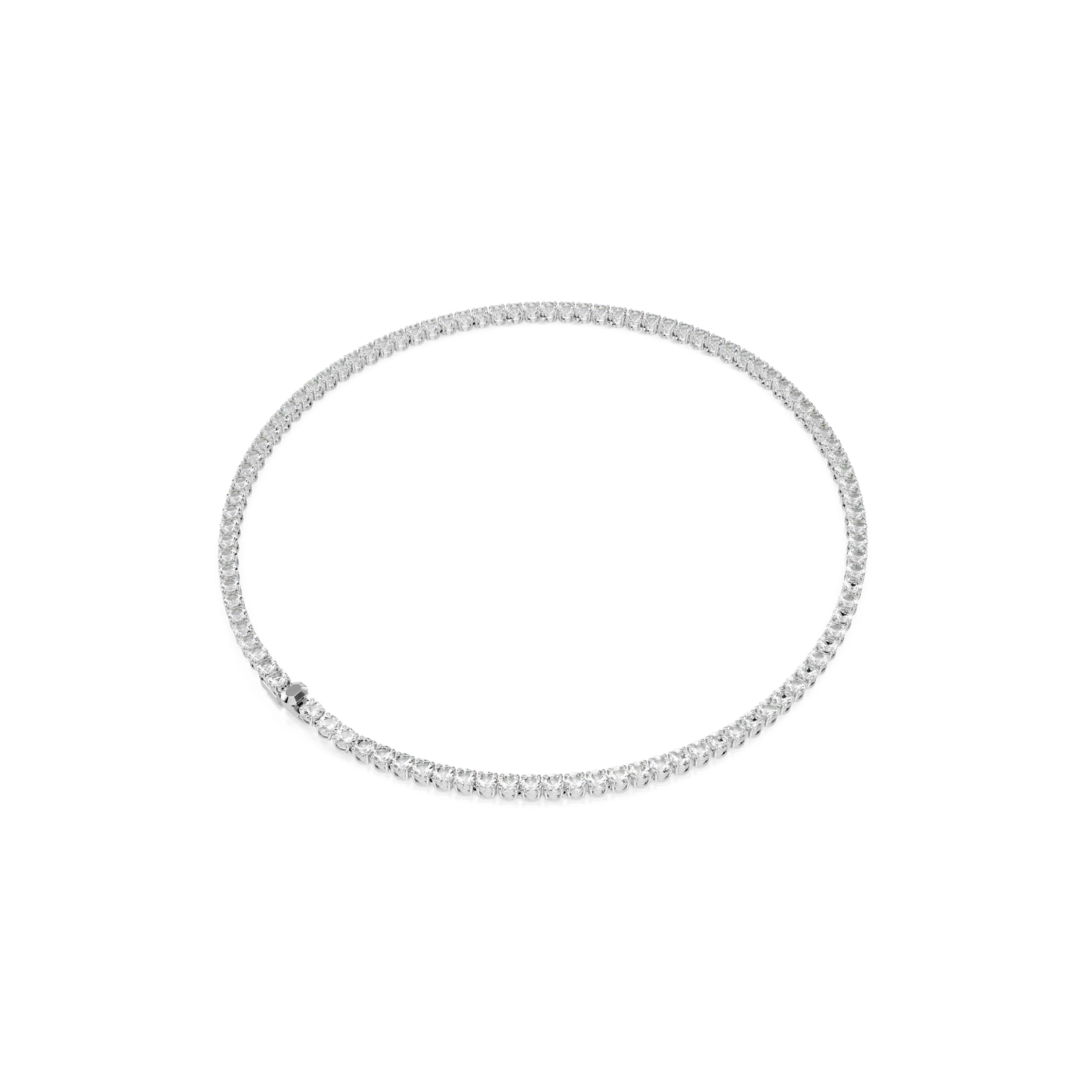 Matrix Tennis necklace, Round cut, White, Rhodium plated 5681801