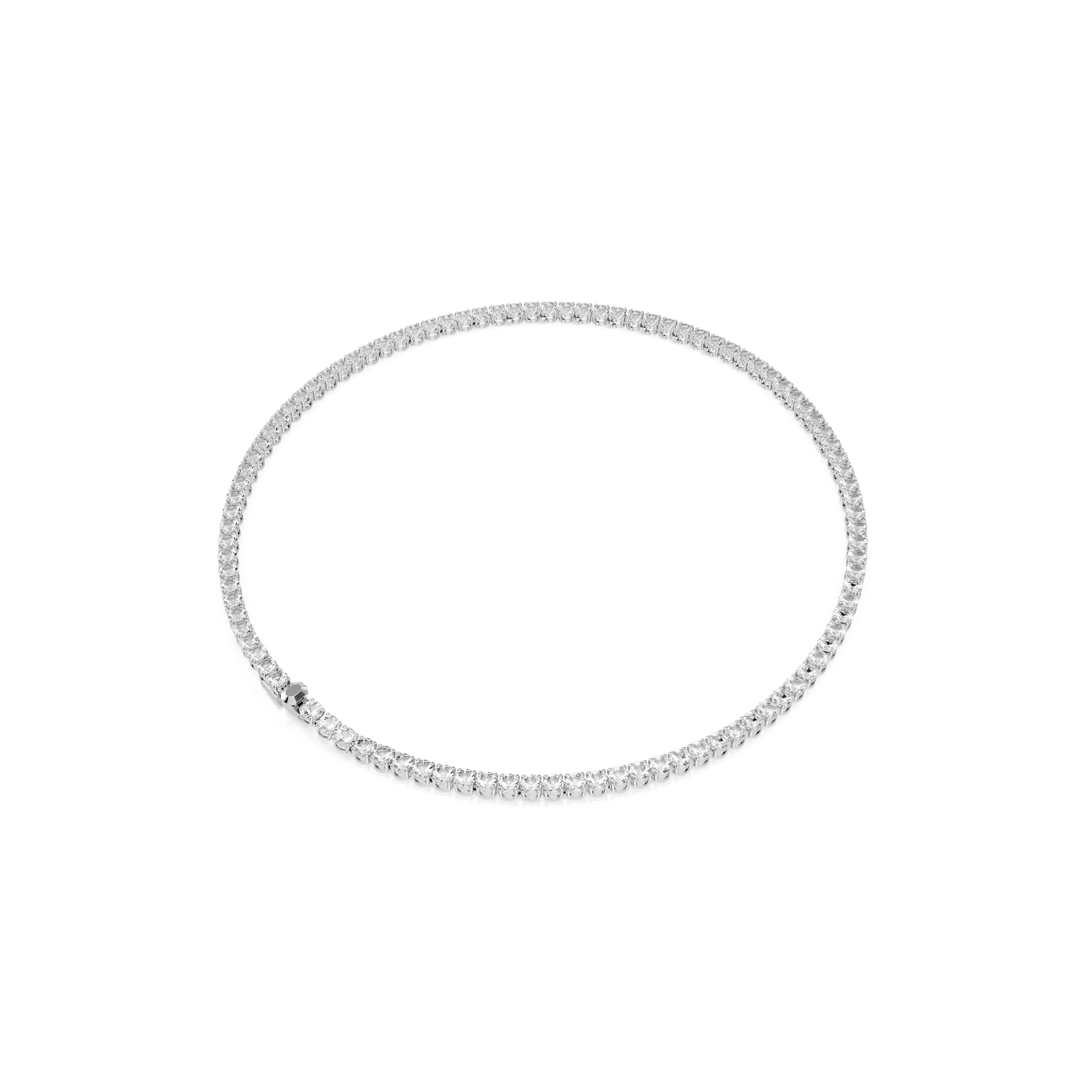 Matrix Tennis necklace, Round cut, White, Rhodium plated 5681801