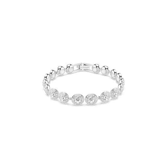 Una Angelic bracelet, Round cut, Small, White, Rhodium plated 5682279