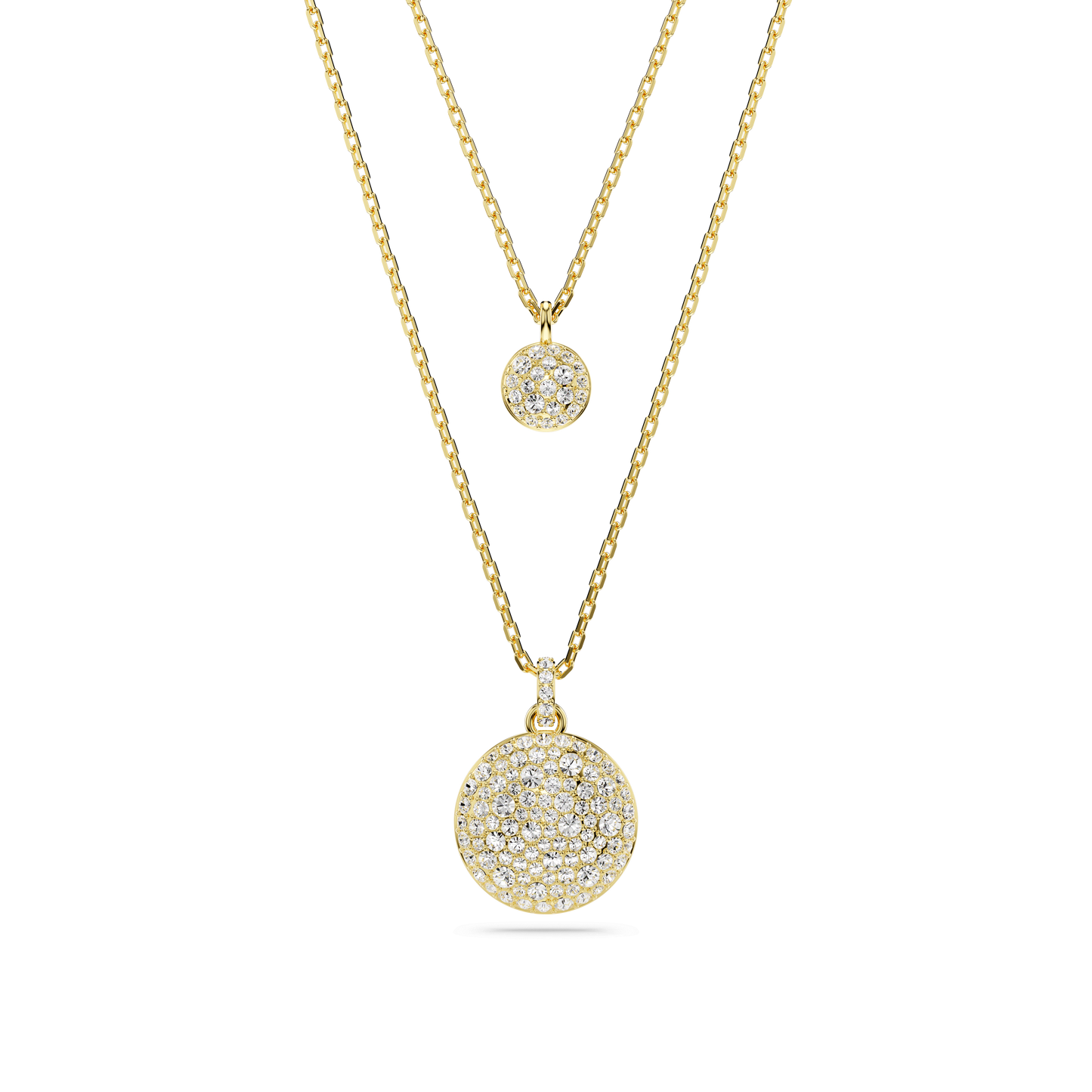 Sublima layered pendant, White, Gold-tone plated 5683442