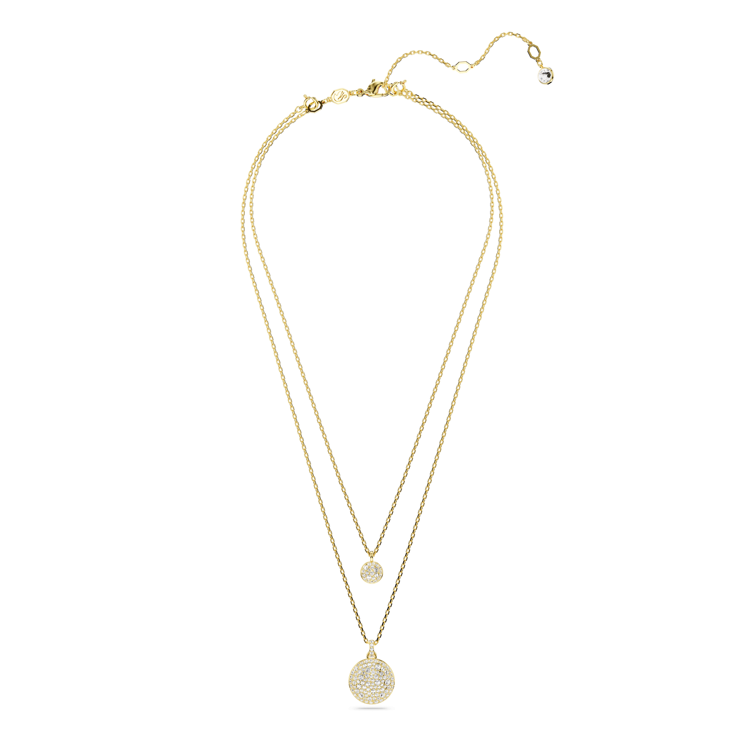 Sublima layered pendant, White, Gold-tone plated 5683442