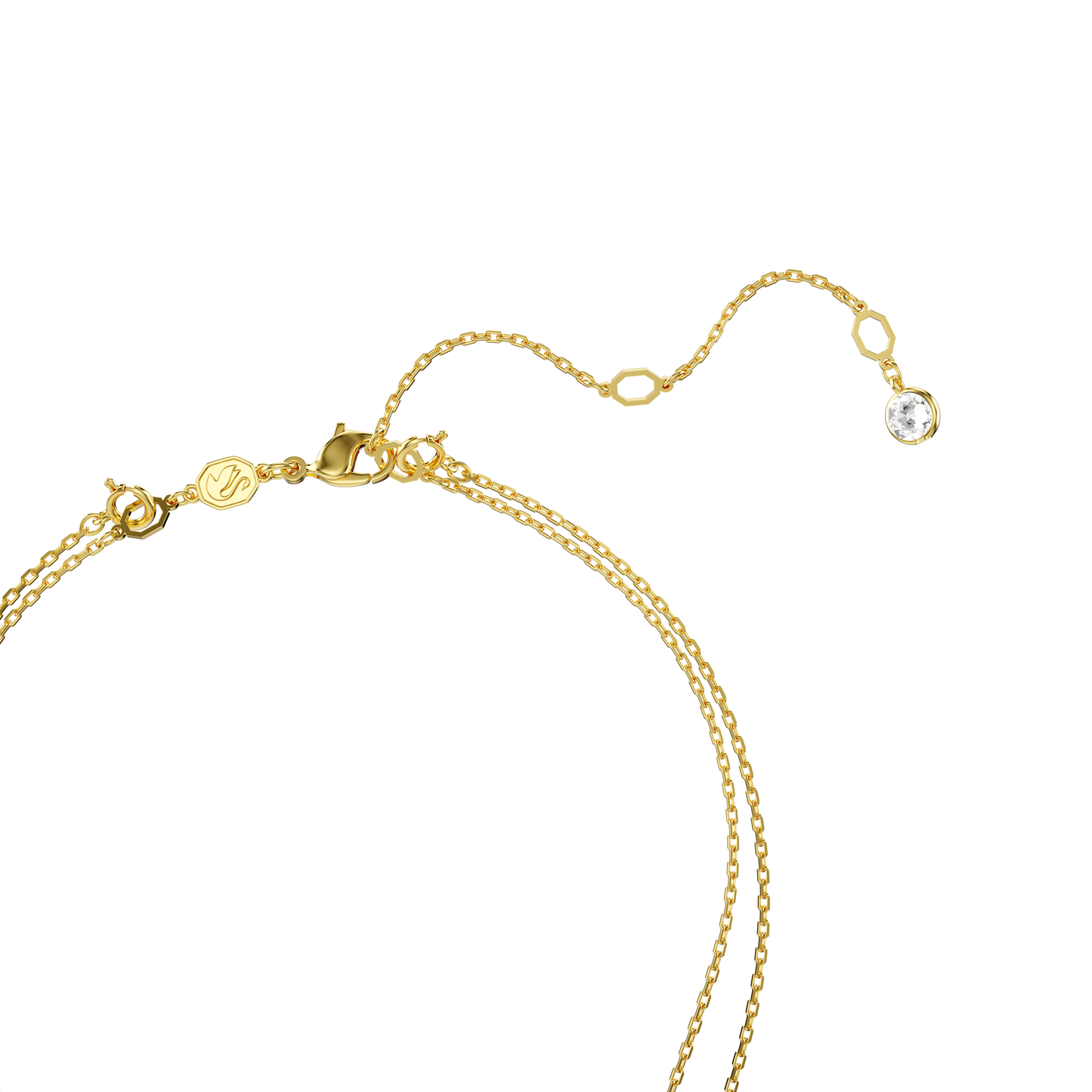 Sublima layered pendant, White, Gold-tone plated 5683442