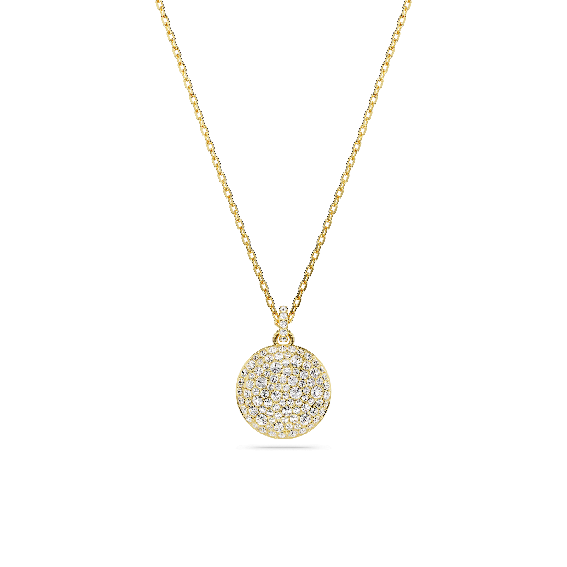 Sublima layered pendant, White, Gold-tone plated 5683442