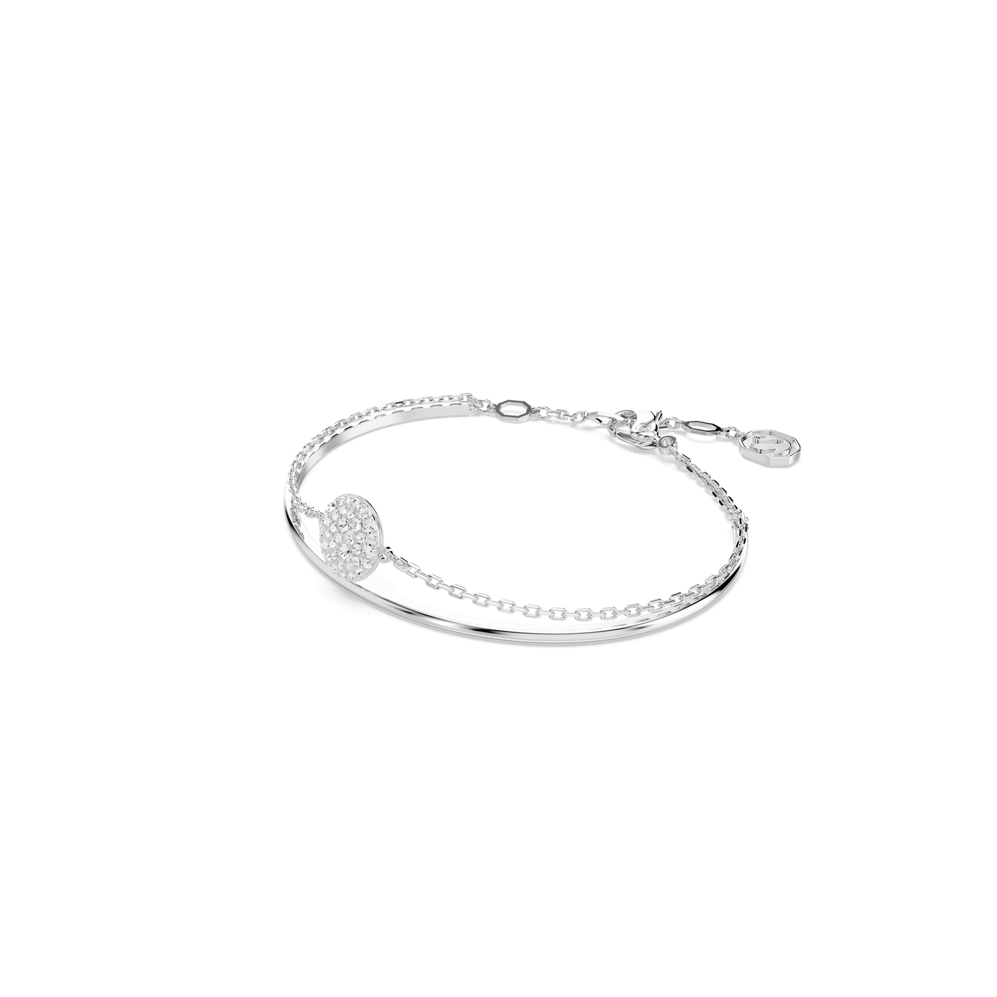 Sublima bangle, White, Rhodium plated 5683447