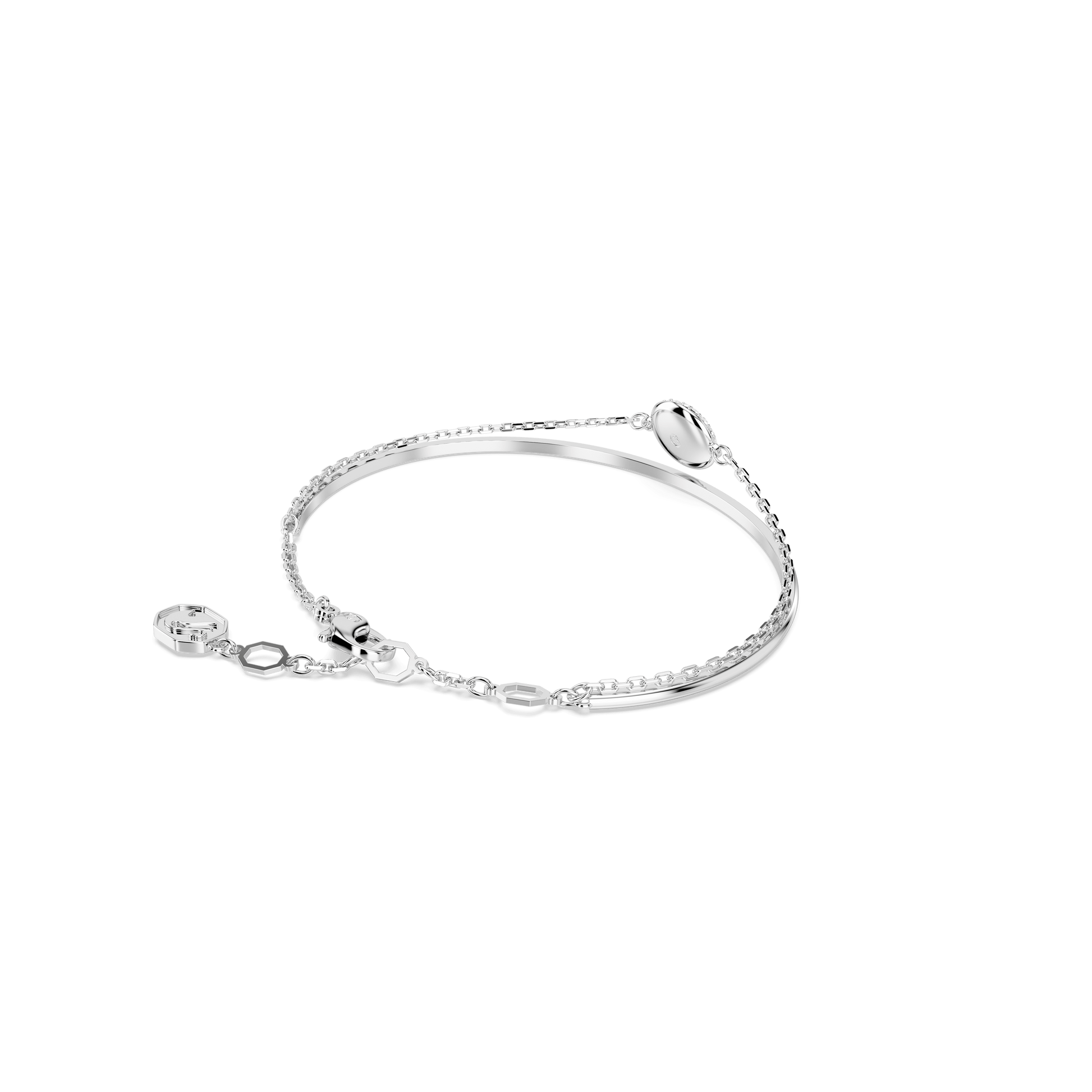 Sublima bangle, White, Rhodium plated 5683447
