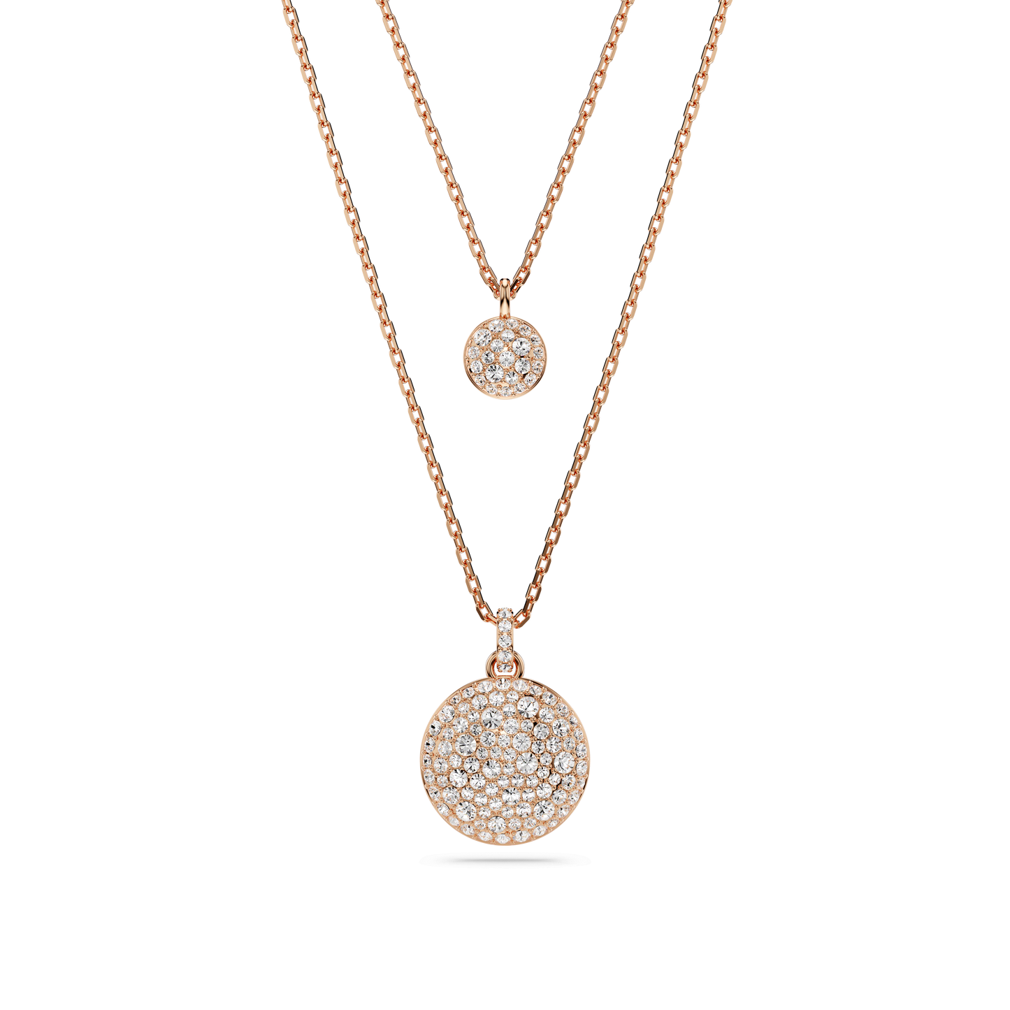 Sublima layered pendant, White, Rose gold-tone plated 5683449