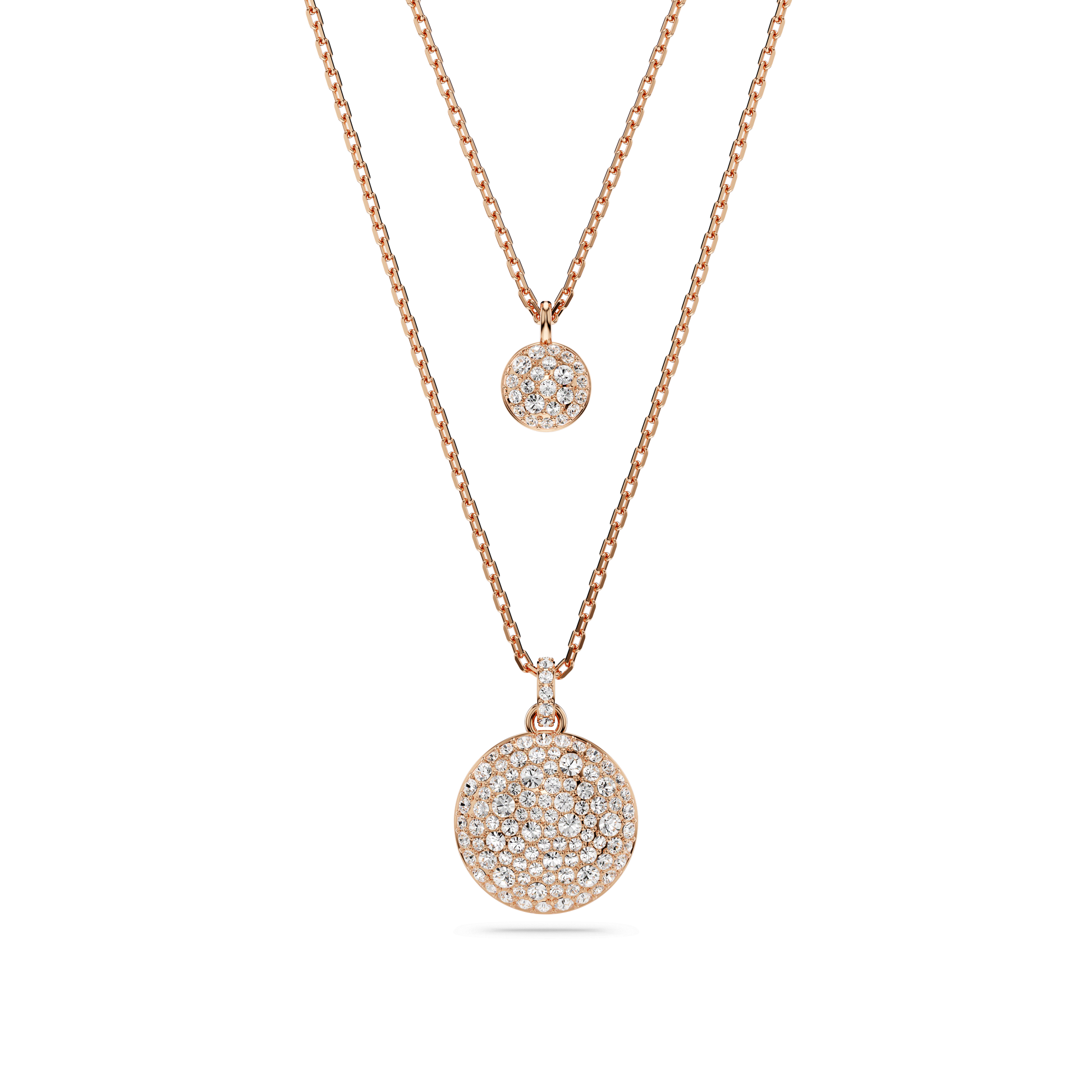 Sublima layered pendant, White, Rose gold-tone plated 5683449