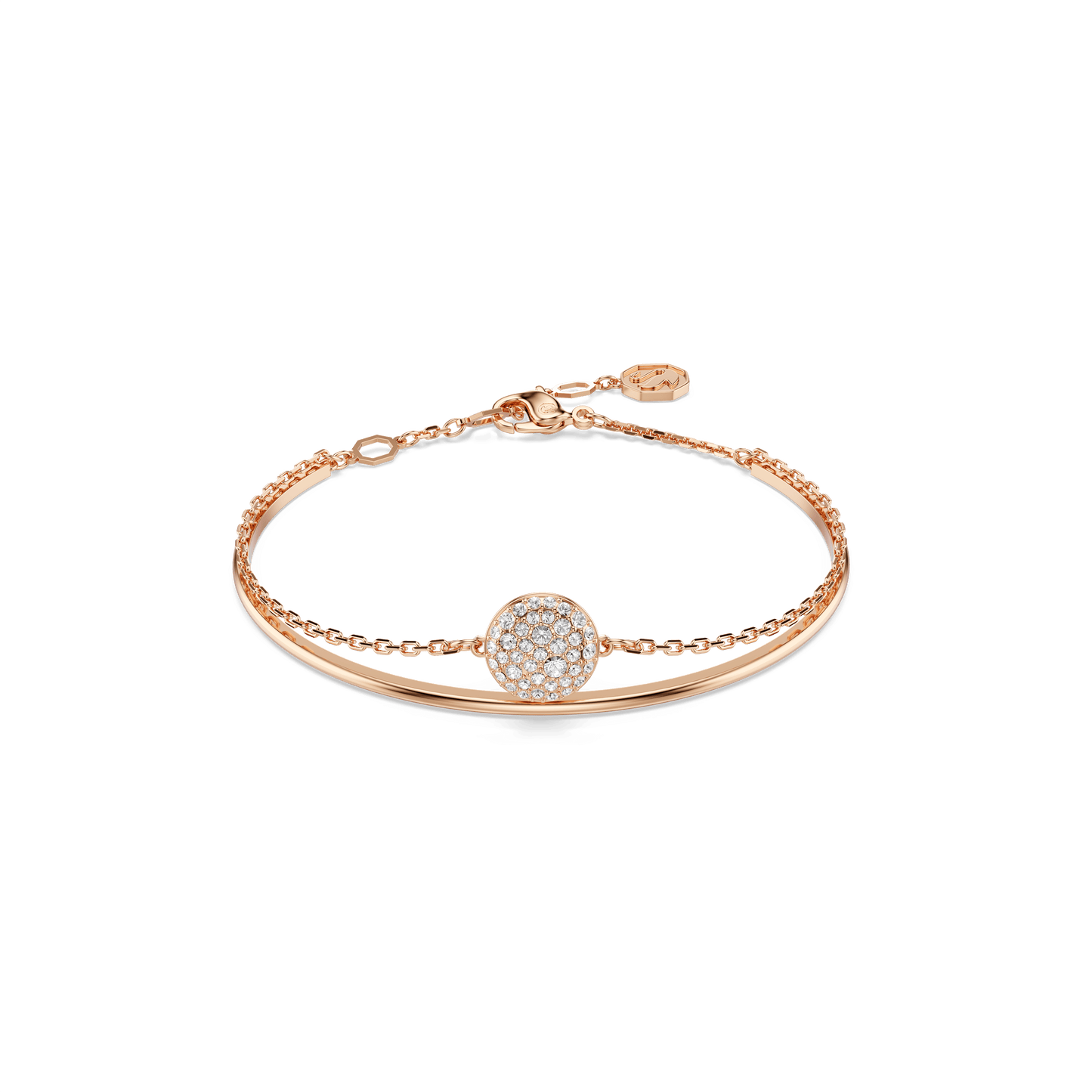 Sublima bangle, White, Rose gold-tone plated 5683452