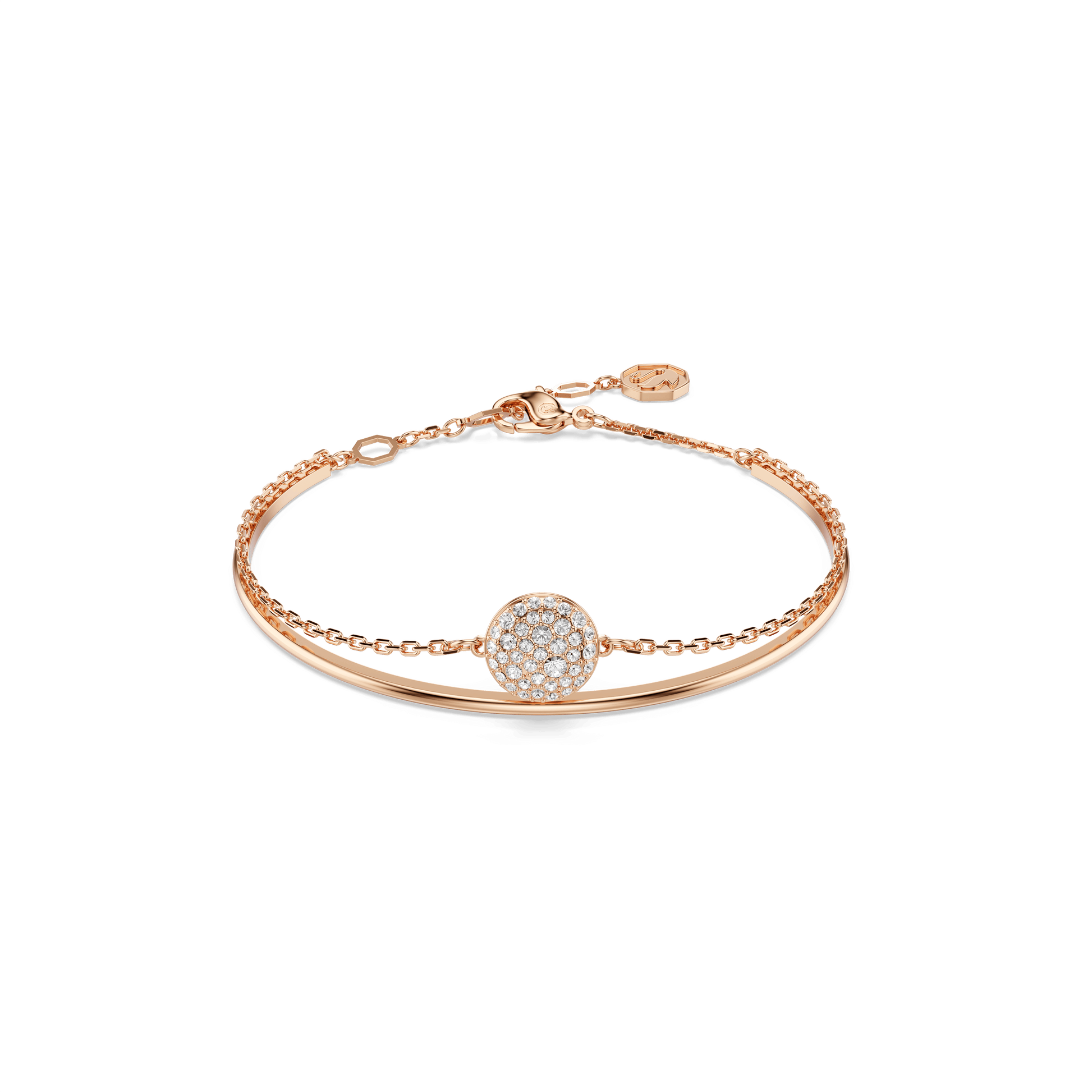 Sublima bangle, White, Rose gold-tone plated 5683452
