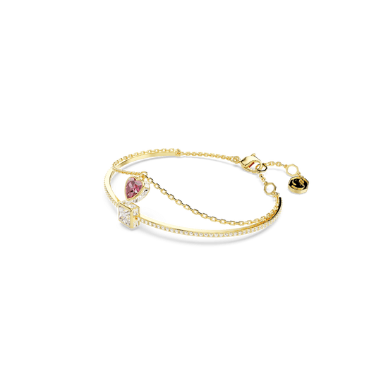 Chroma bangle, Heart, Red, Gold-tone plated 5683835