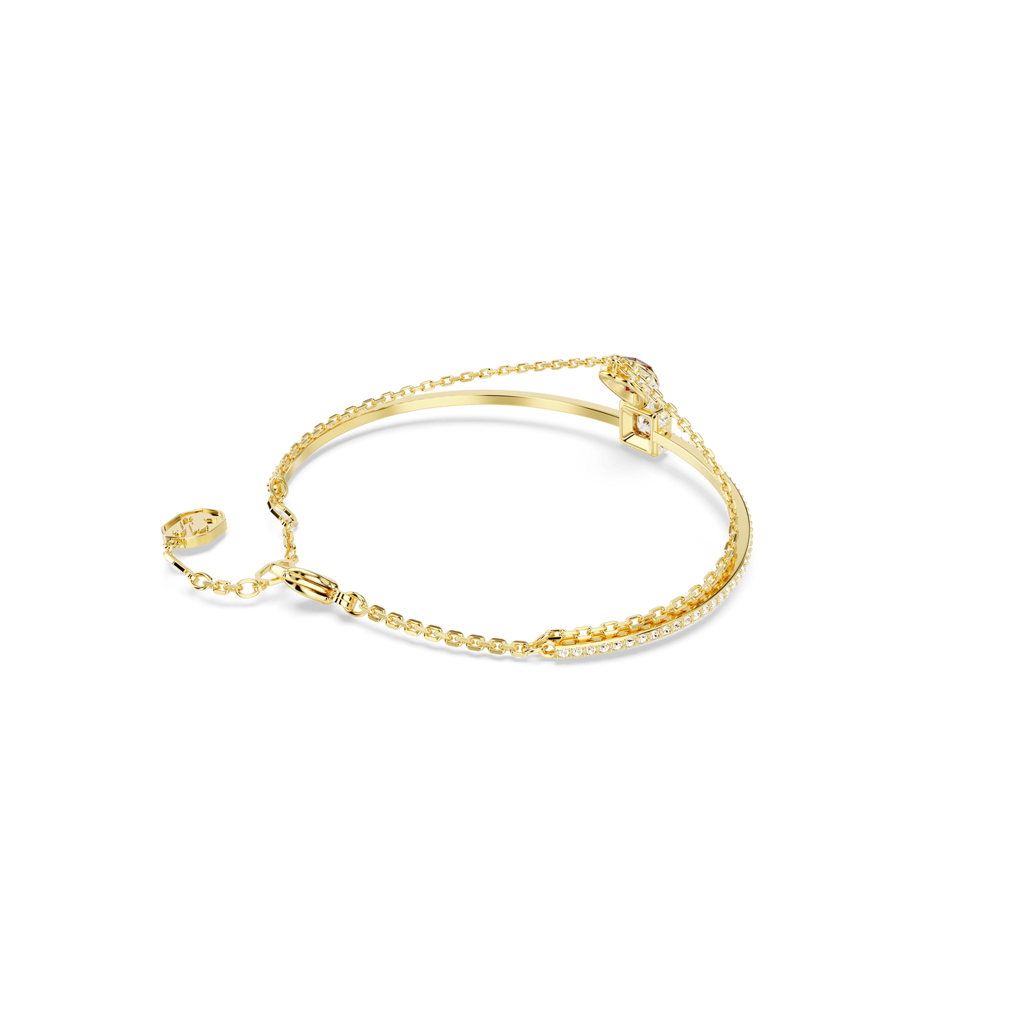 Chroma bangle, Heart, Red, Gold-tone plated 5683835