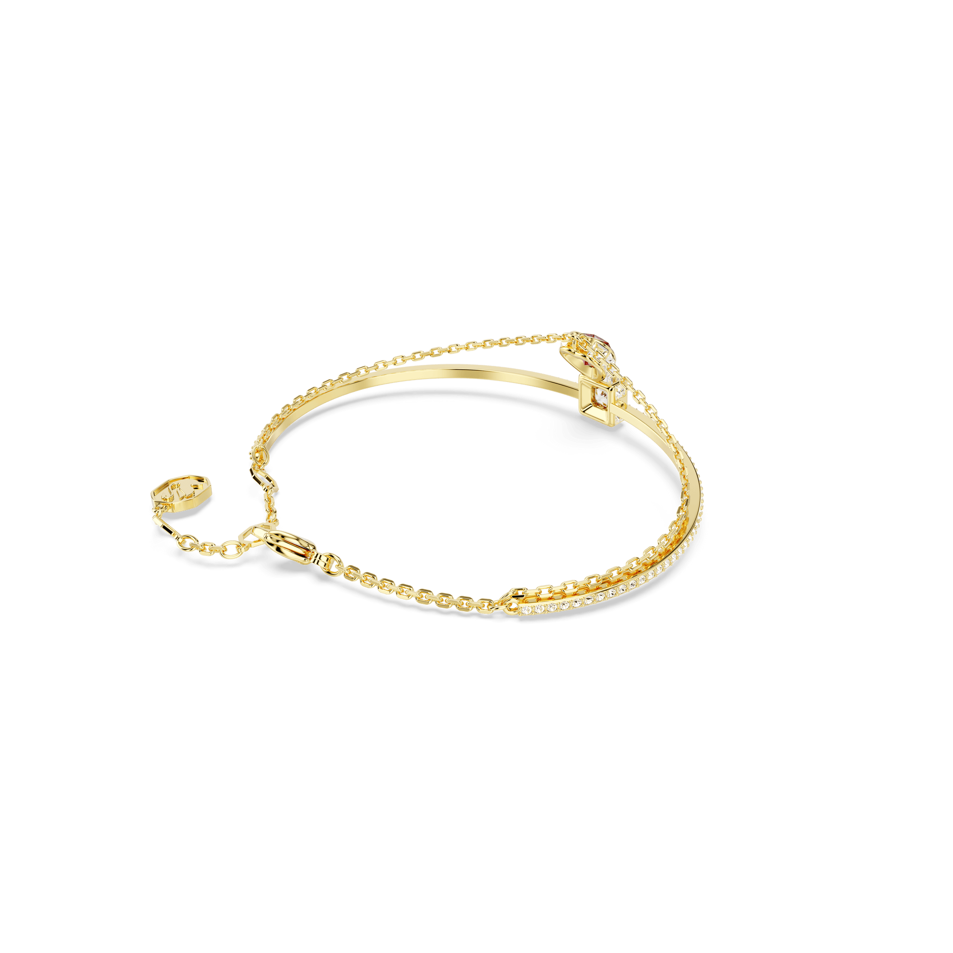 Chroma bangle, Heart, Red, Gold-tone plated 5683835